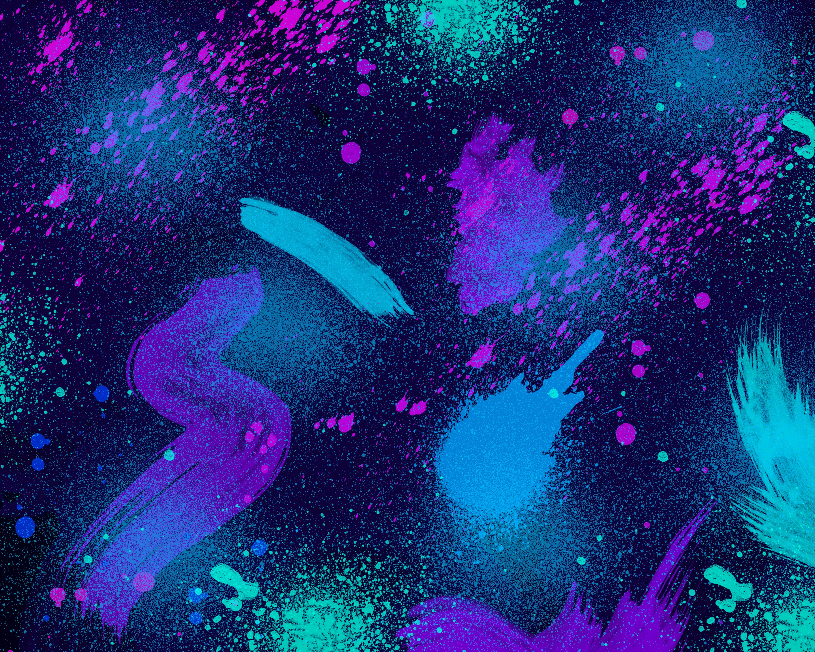 Abstract paint splatters and brush strokes HD Wallpaper
