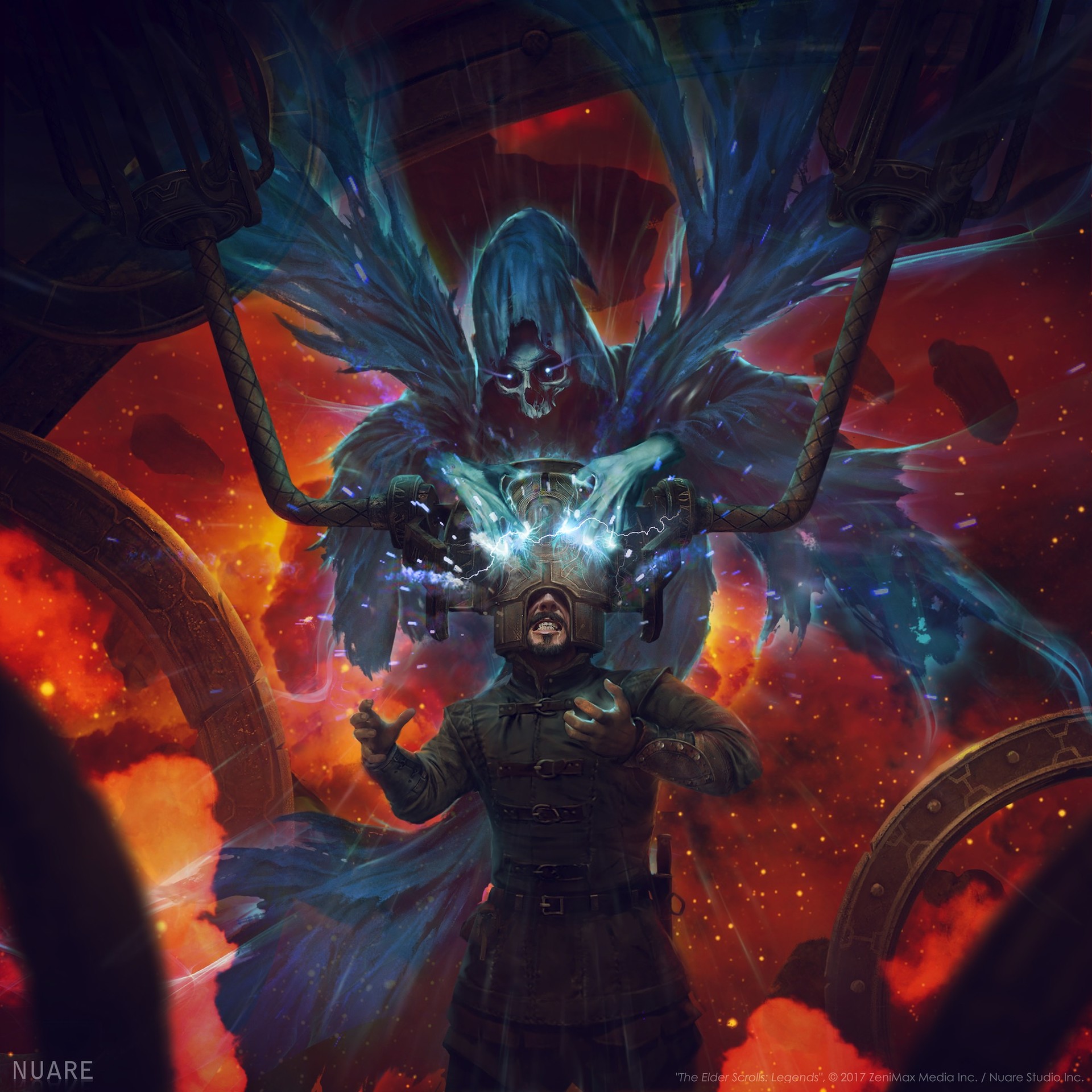 The Elder Scrolls: Legends art with a spectral figure and a man HD Wallpaper