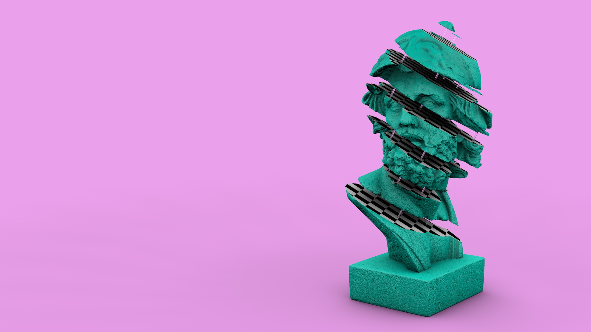 simple background, bust, vaporwave HD Wallpaper