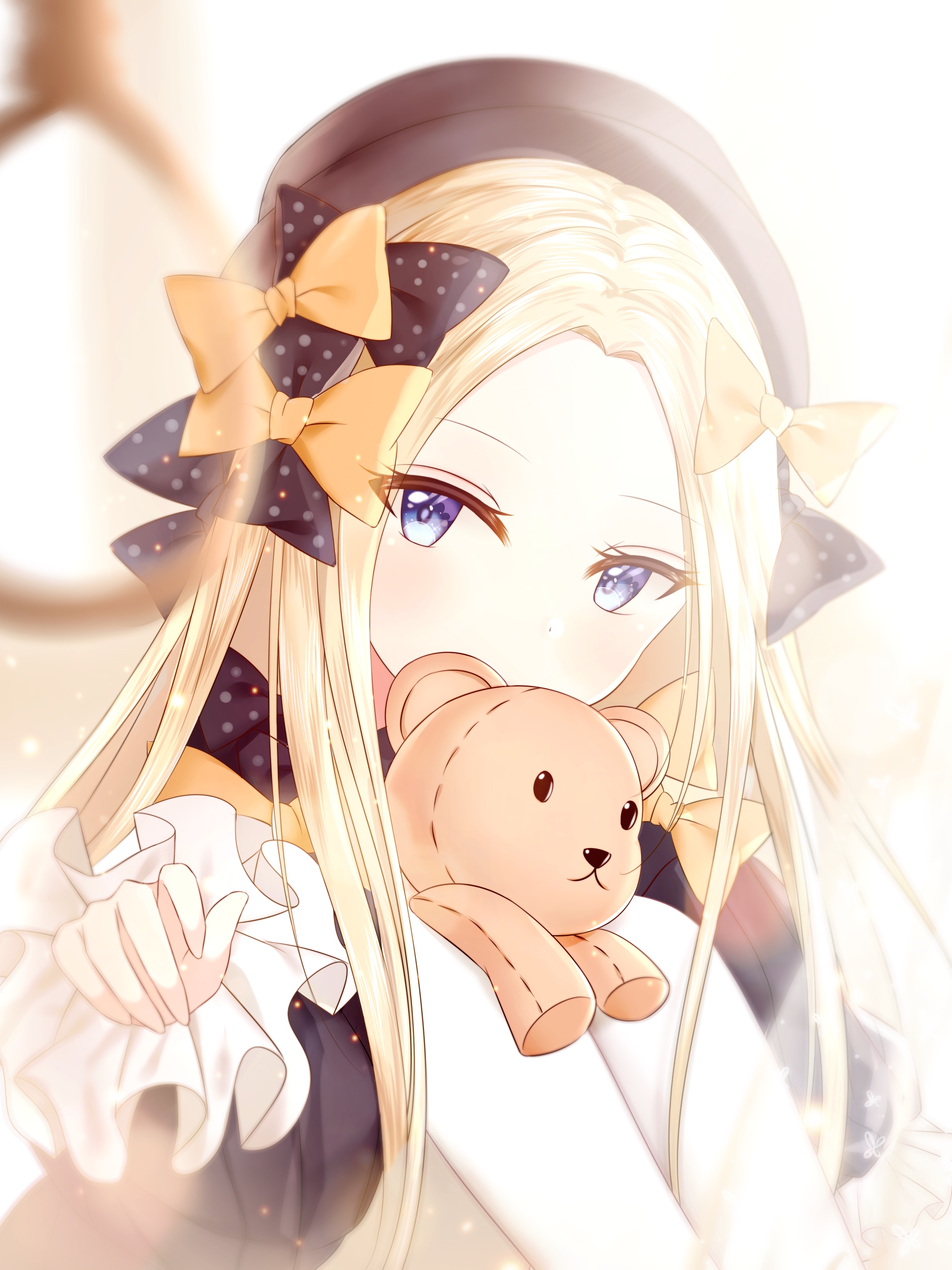Abigail Williams from Fate/Grand Order with a teddy bear HD Wallpaper