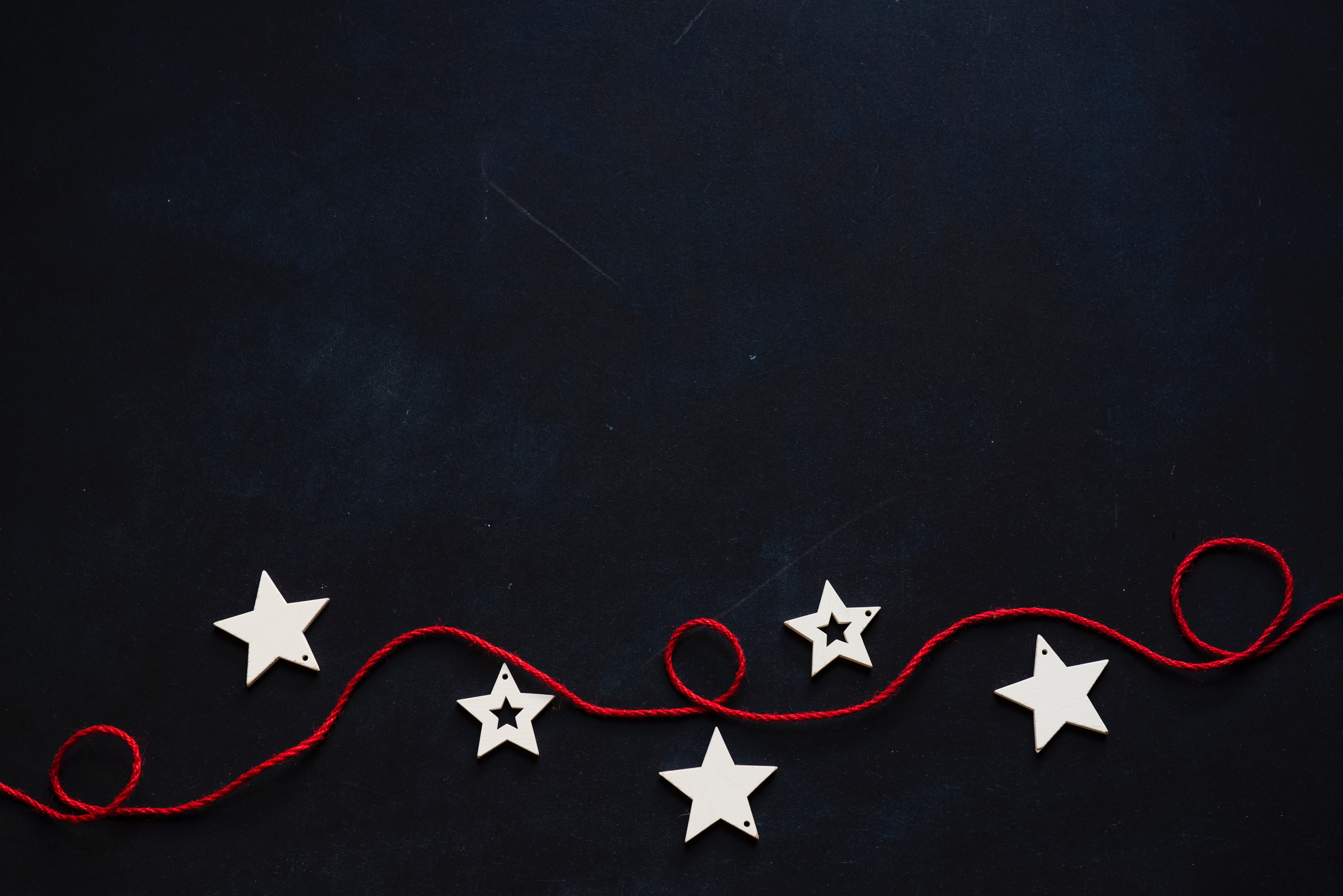 Minimalist Christmas ornaments on a dark background HD Wallpaper