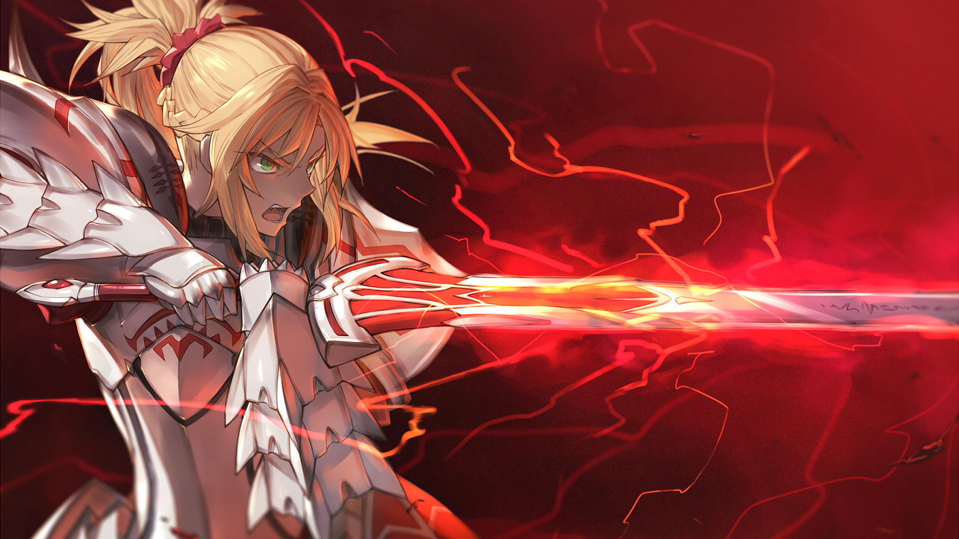 Mordred from Fate/Apocrypha with a glowing sword HD Wallpaper