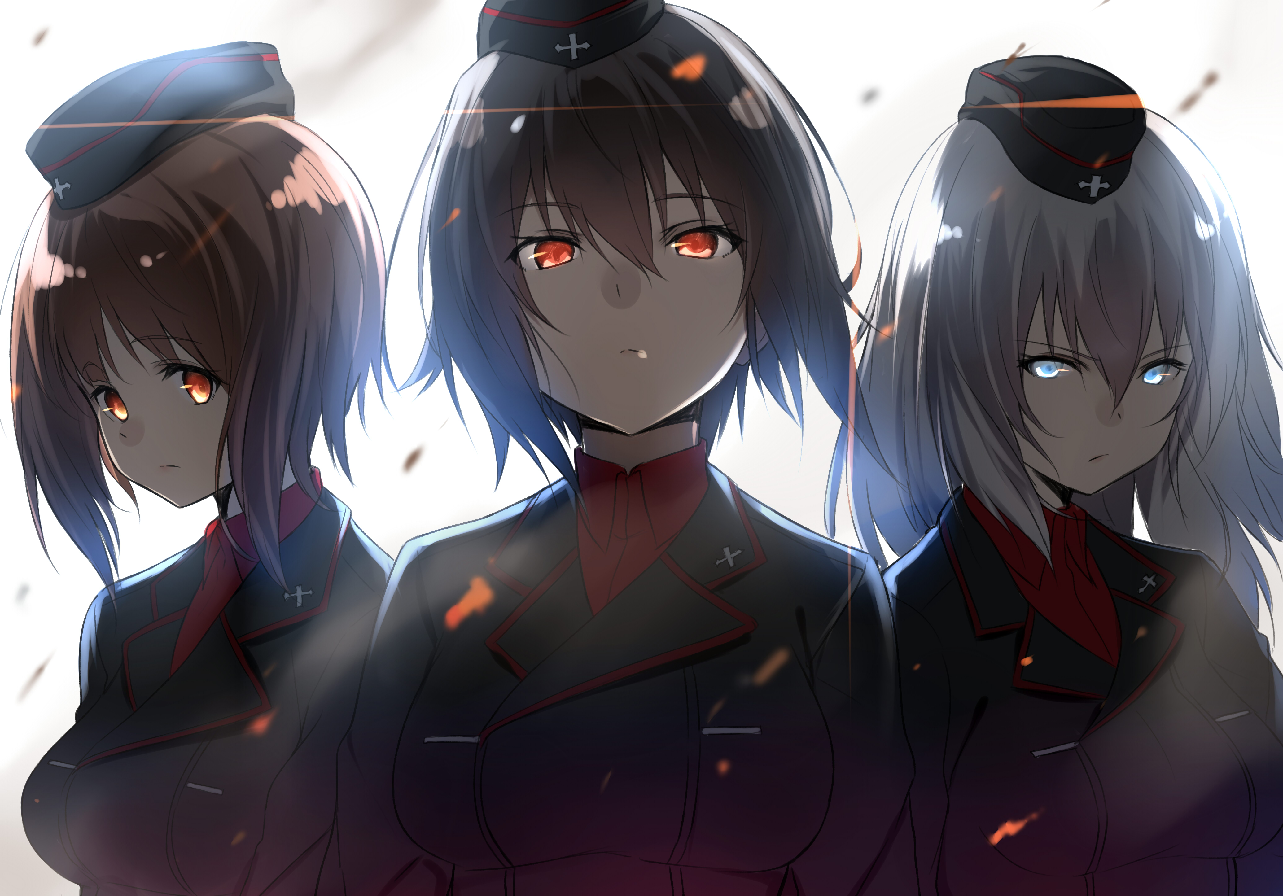 Nishizumi Miho, Itsumi Erika, anime girls, Girls und Panzer, Nishizumi Maho, short hair HD Wallpaper
