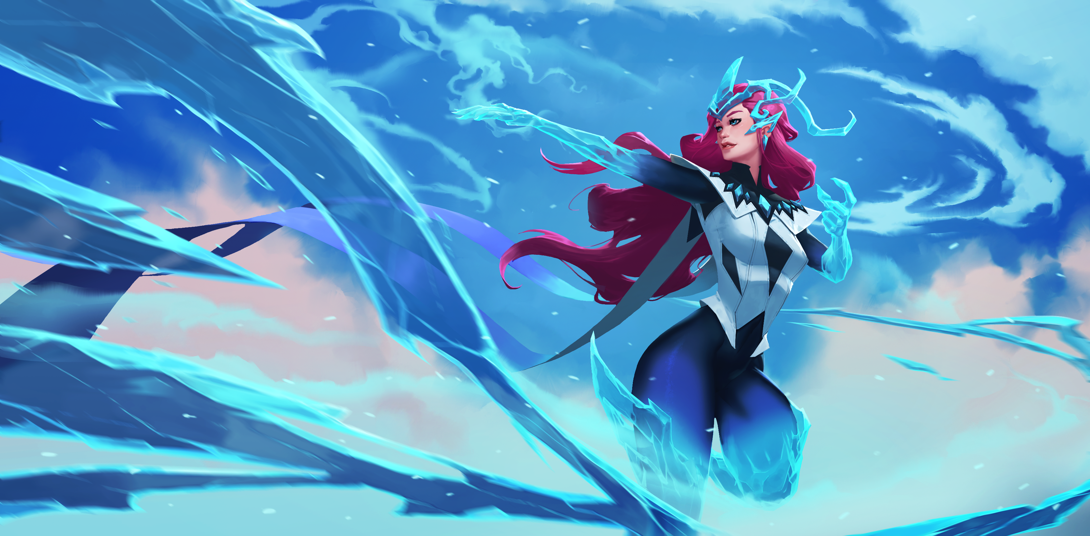 Alysia from Battlerite casting ice magic HD Wallpaper
