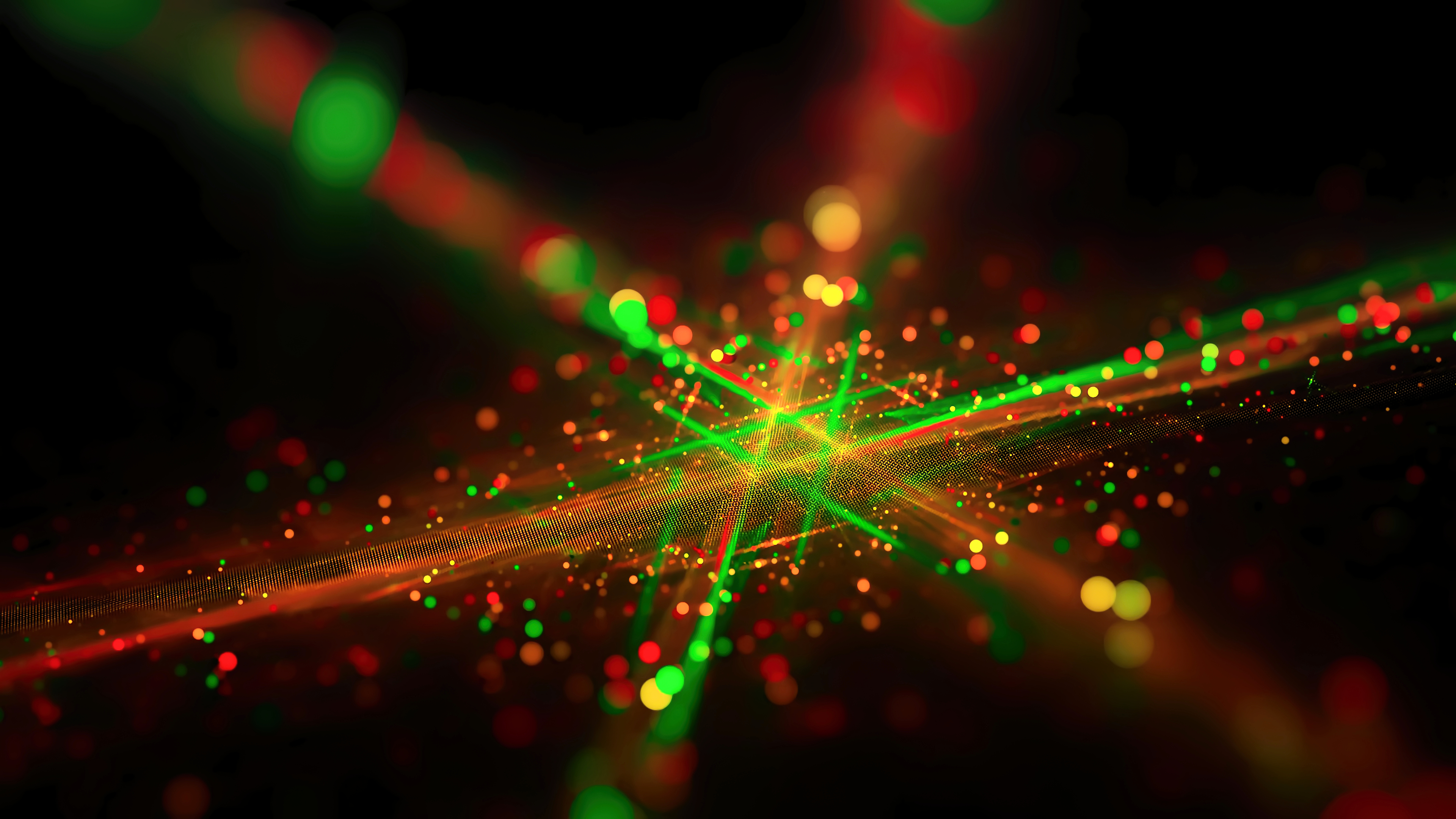 Abstract bokeh lights and digital grid HD Wallpaper