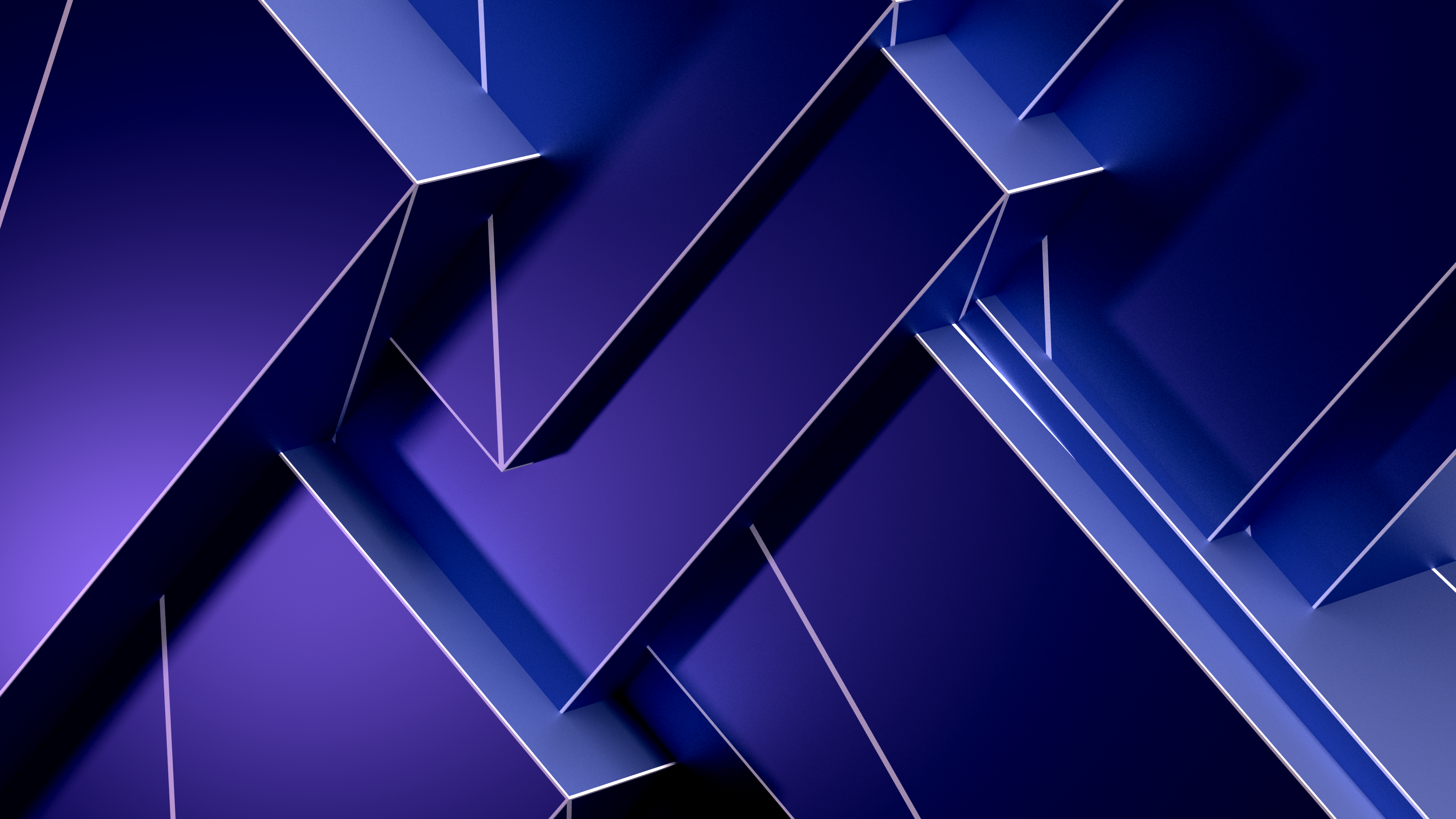 Abstract blue geometric shapes with sharp edges HD Wallpaper