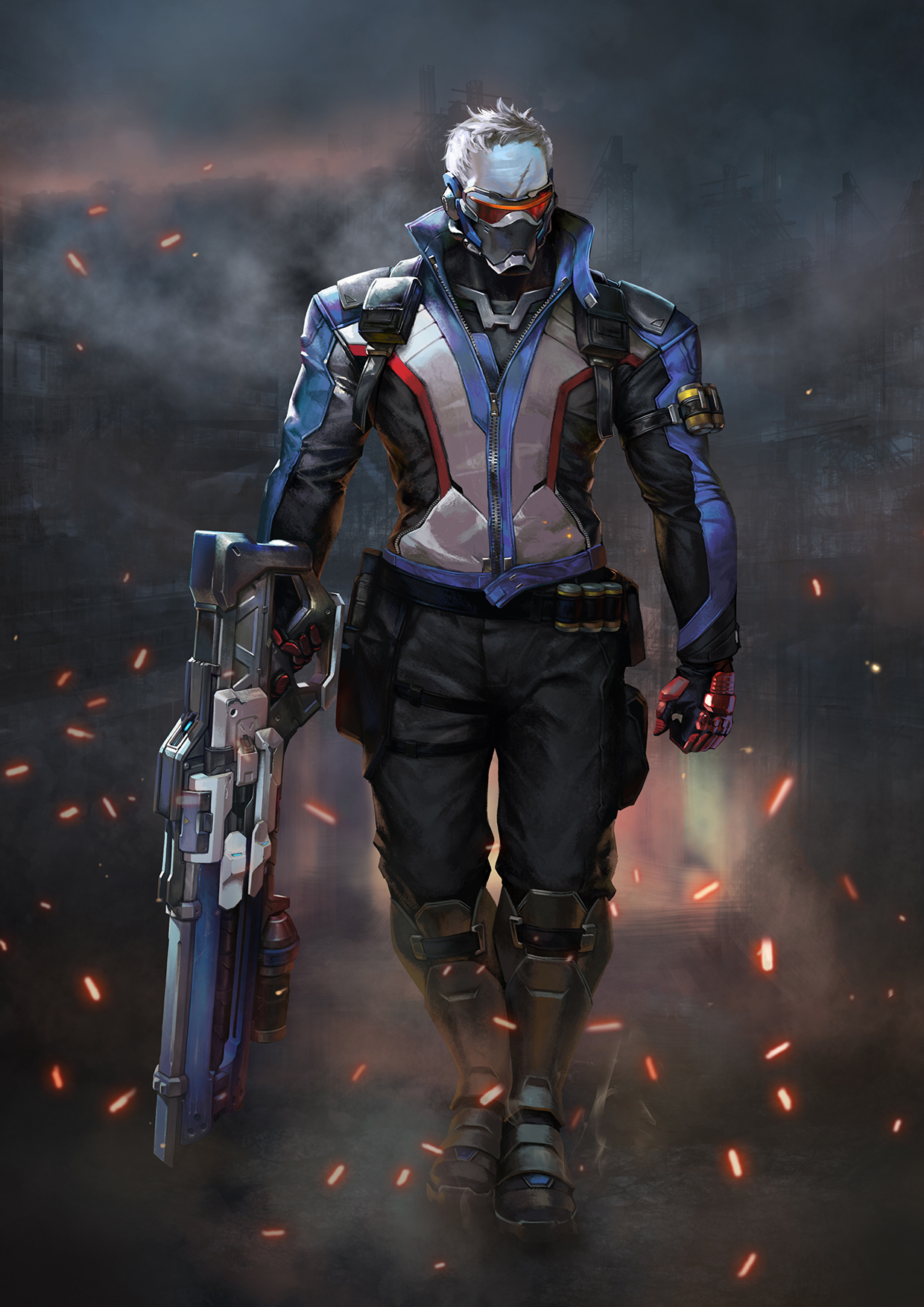 Soldier: 76 from Overwatch holding a rifle HD Wallpaper