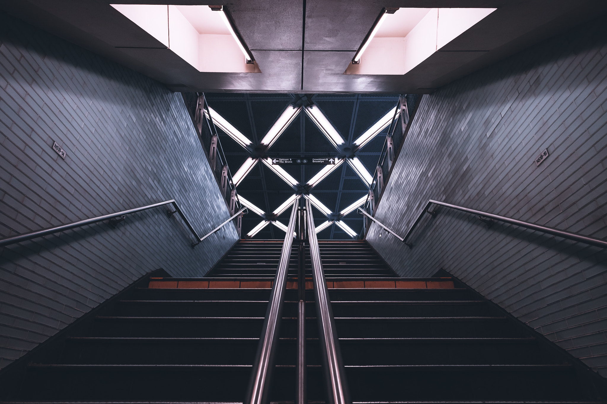 Staircase in Subway Station by Tim Gaweco HD Wallpaper