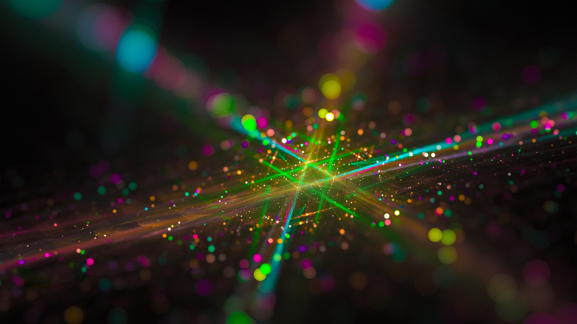 Abstract bokeh lights with colorful streaks HD Wallpaper