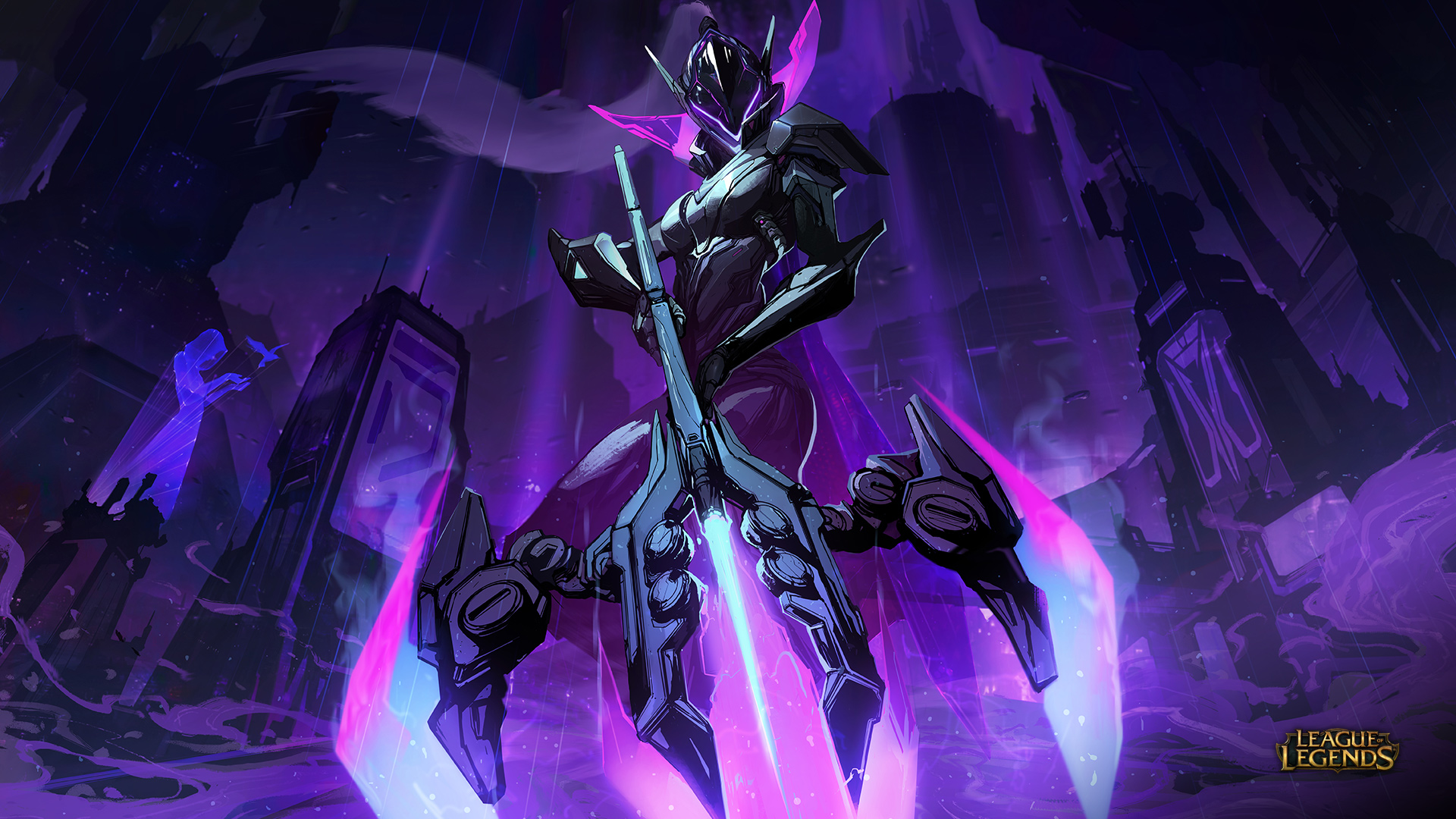 Vayne from League of Legends with a weapon HD Wallpaper
