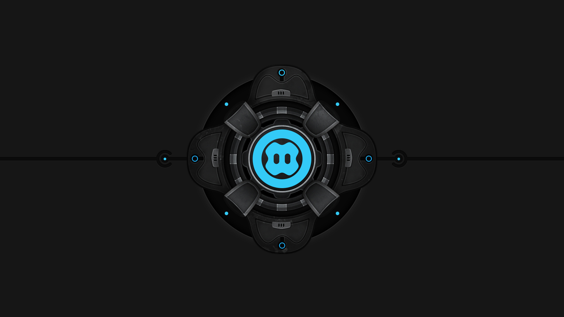 Abstract futuristic digital art with blue symbol HD Wallpaper