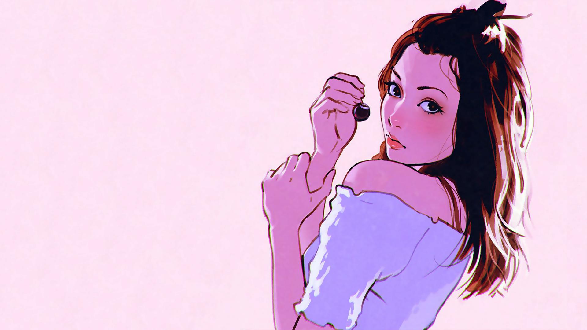 brunette, artwork, women, Ilya Kuvshinov, digital art HD Wallpaper