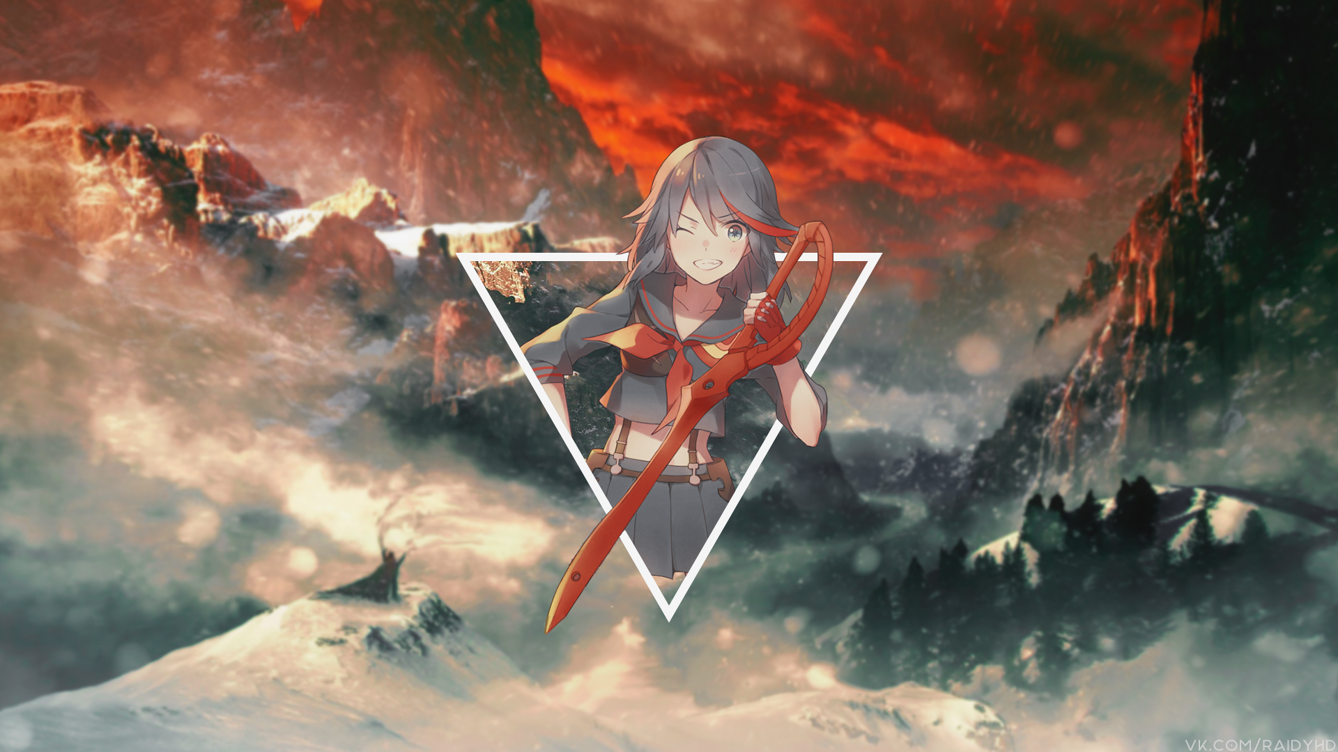 Ryuuko Matoi from Kill la Kill with Scissor Blade HD Wallpaper