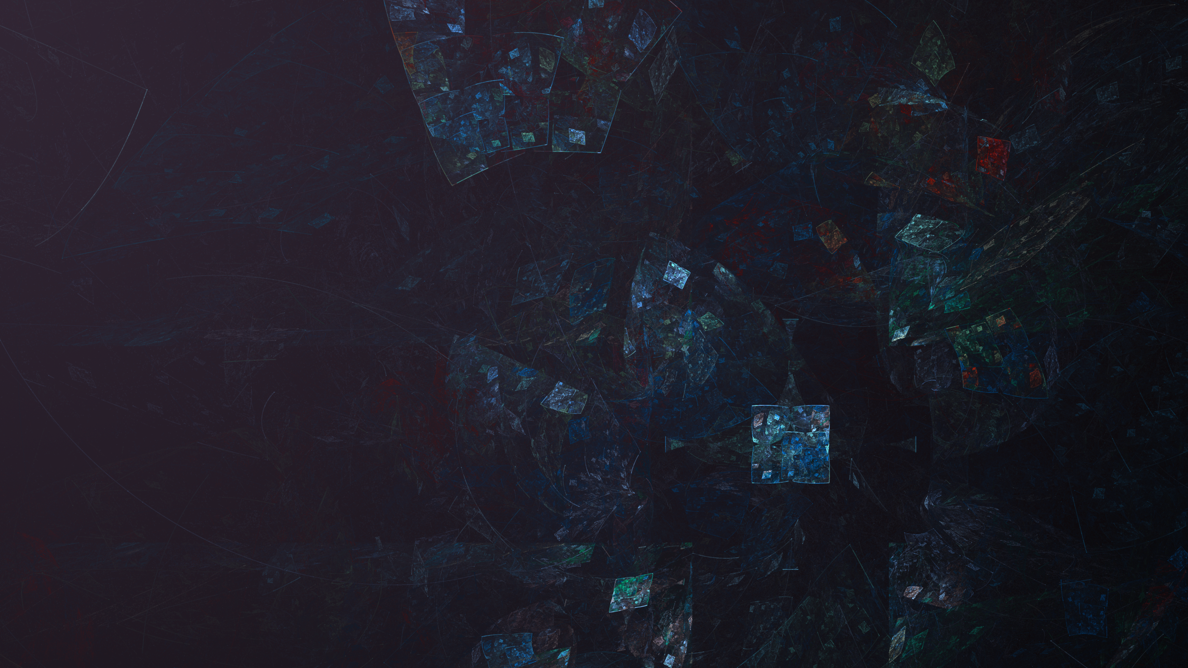 Abstract 3D fractal with geometric shapes HD Wallpaper