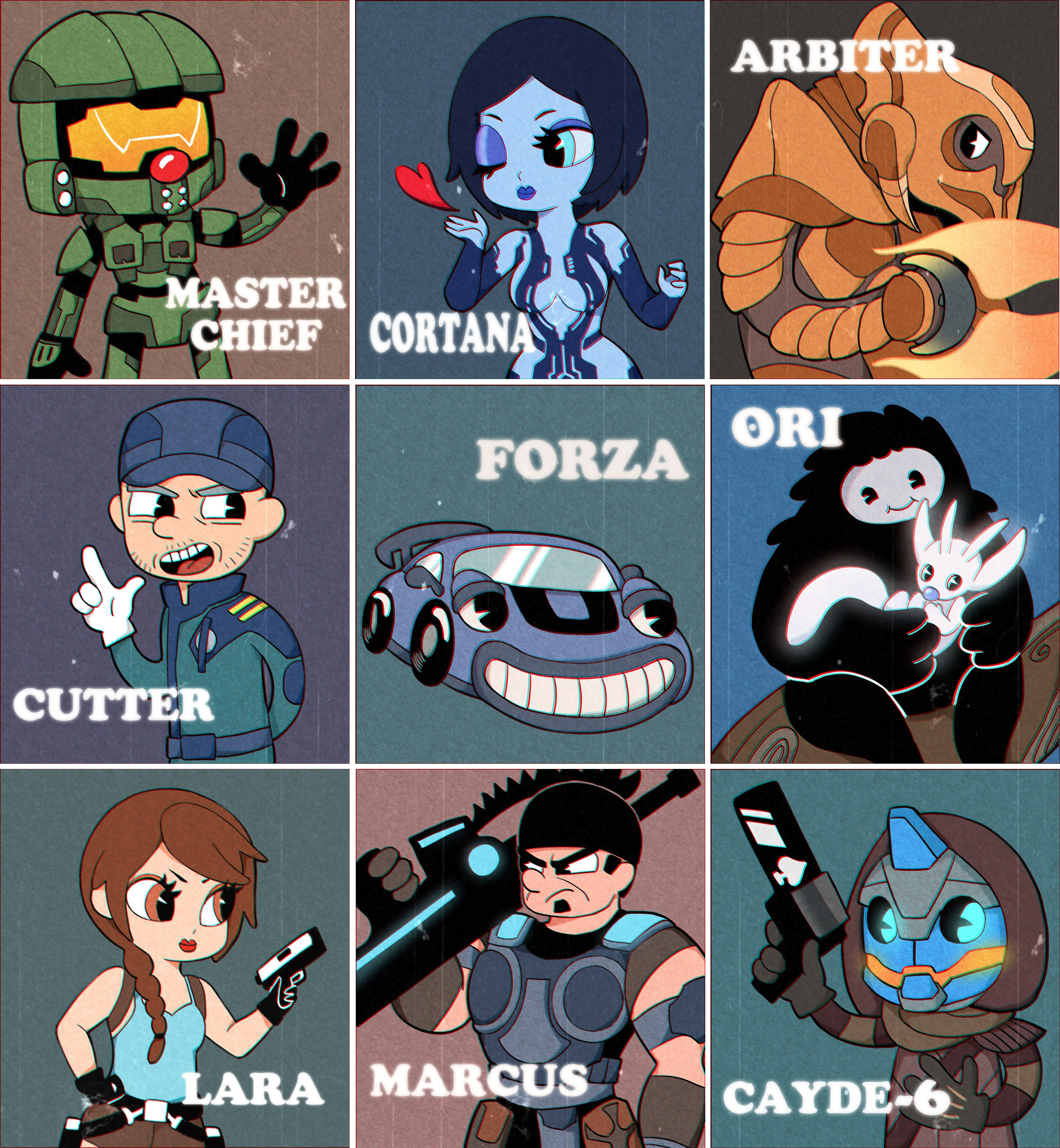 Characters from Halo, Forza, Ori, Tomb Raider, and Gears of War HD Wallpaper