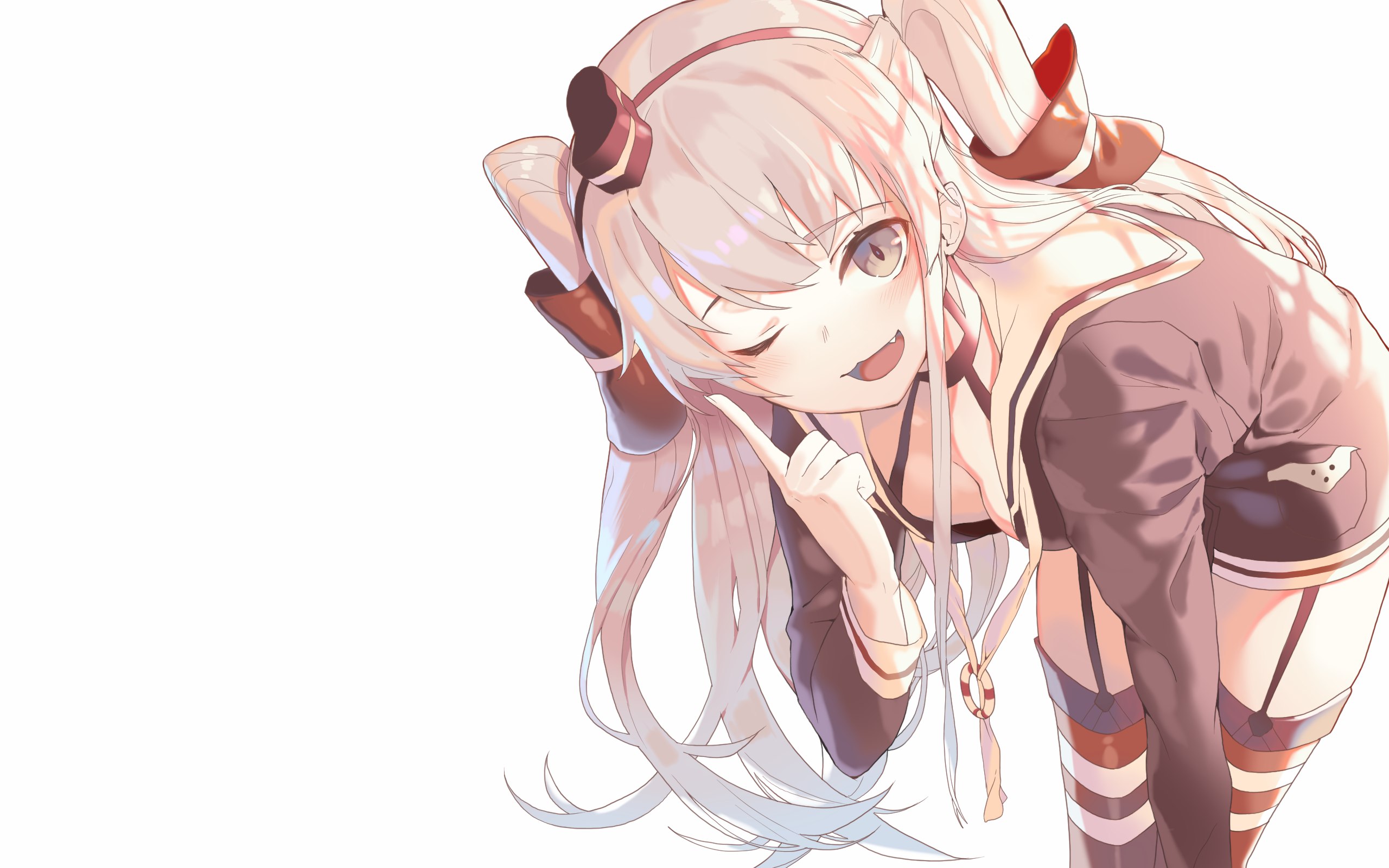 Amatsukaze from Kantai Collection winking HD Wallpaper