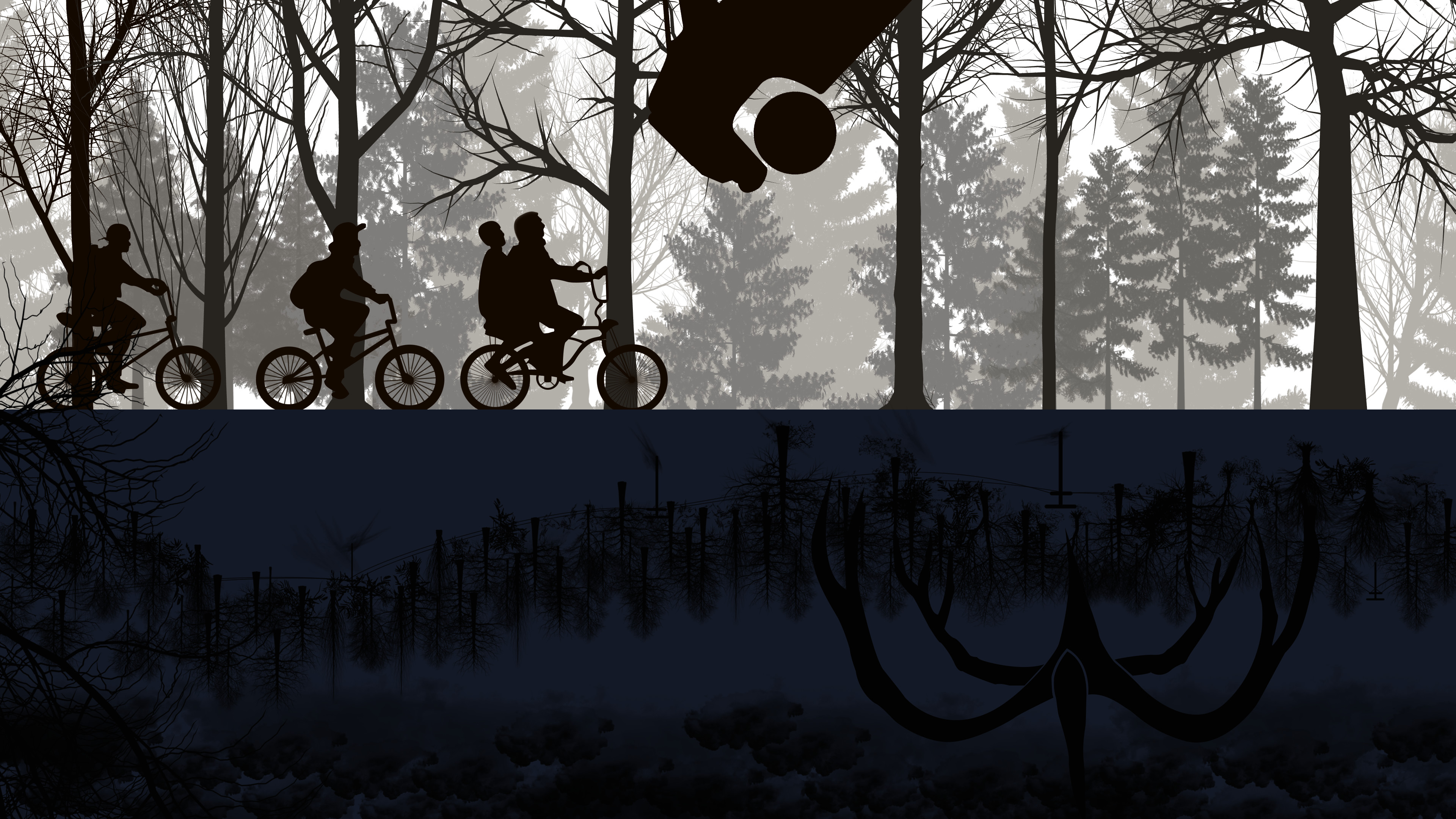 Stranger Things 4K Bicycle Ride HD Wallpaper