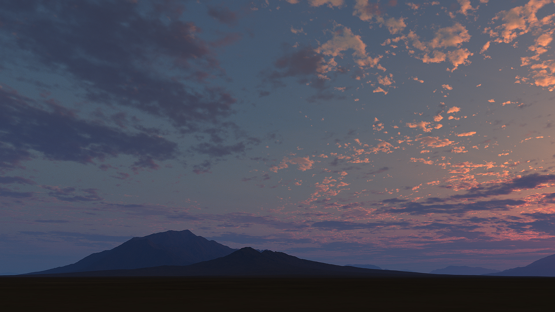 Sunset over mountains and clouds HD Wallpaper