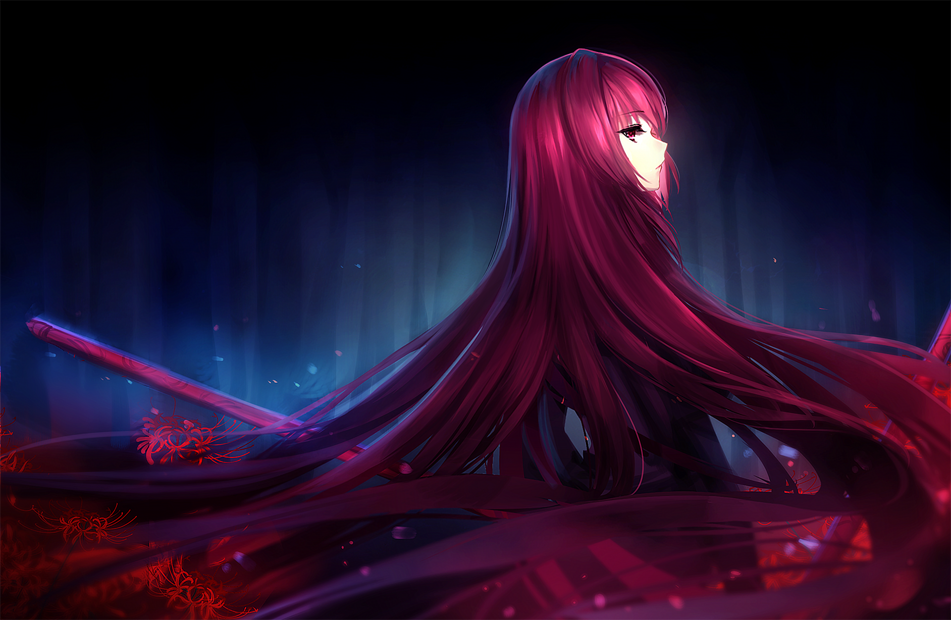 anime girls, Lancer (FateGrand Order), Fate Series, Scathach ( FateGrand Order ), FateGrand Order, long hair HD Wallpaper