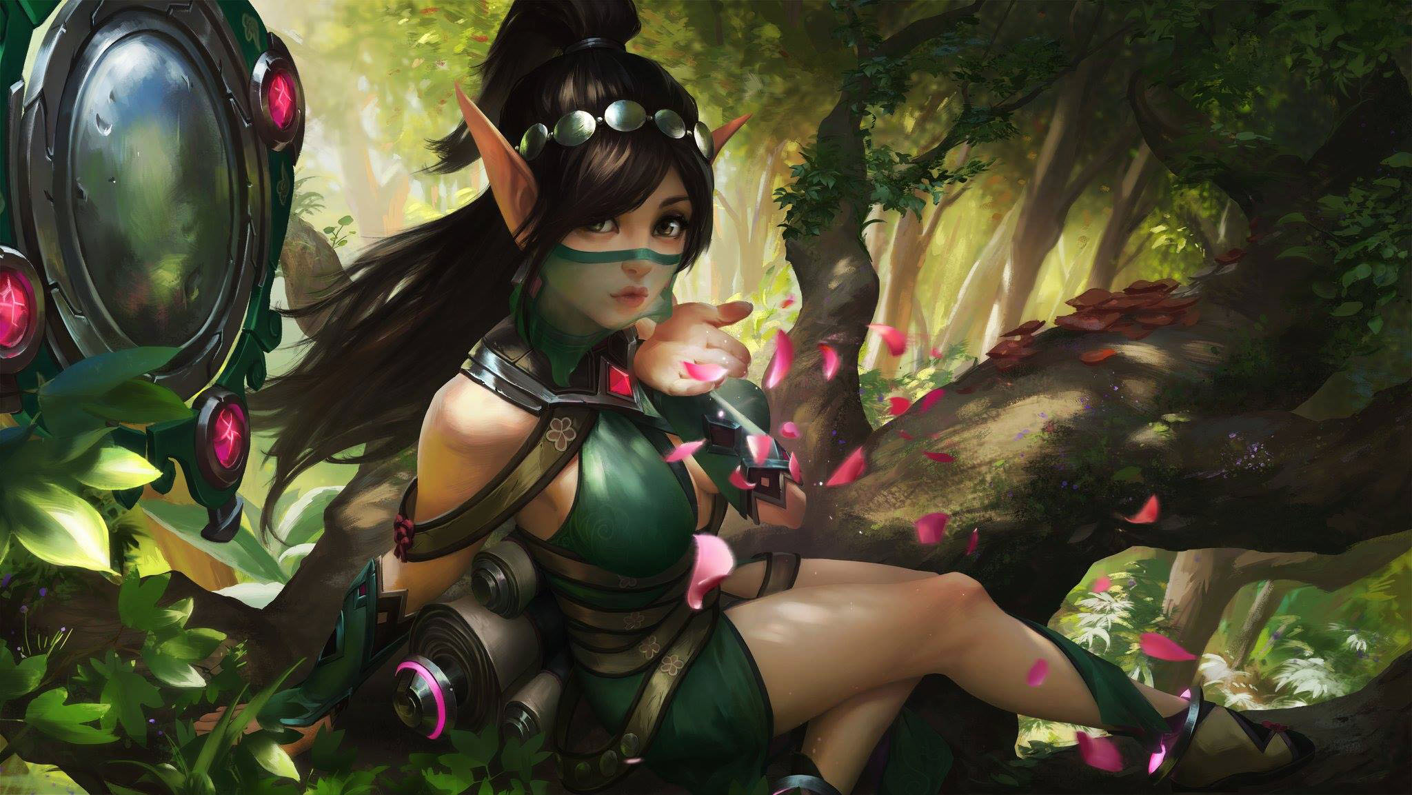 Ying from Paladins in a forest HD Wallpaper