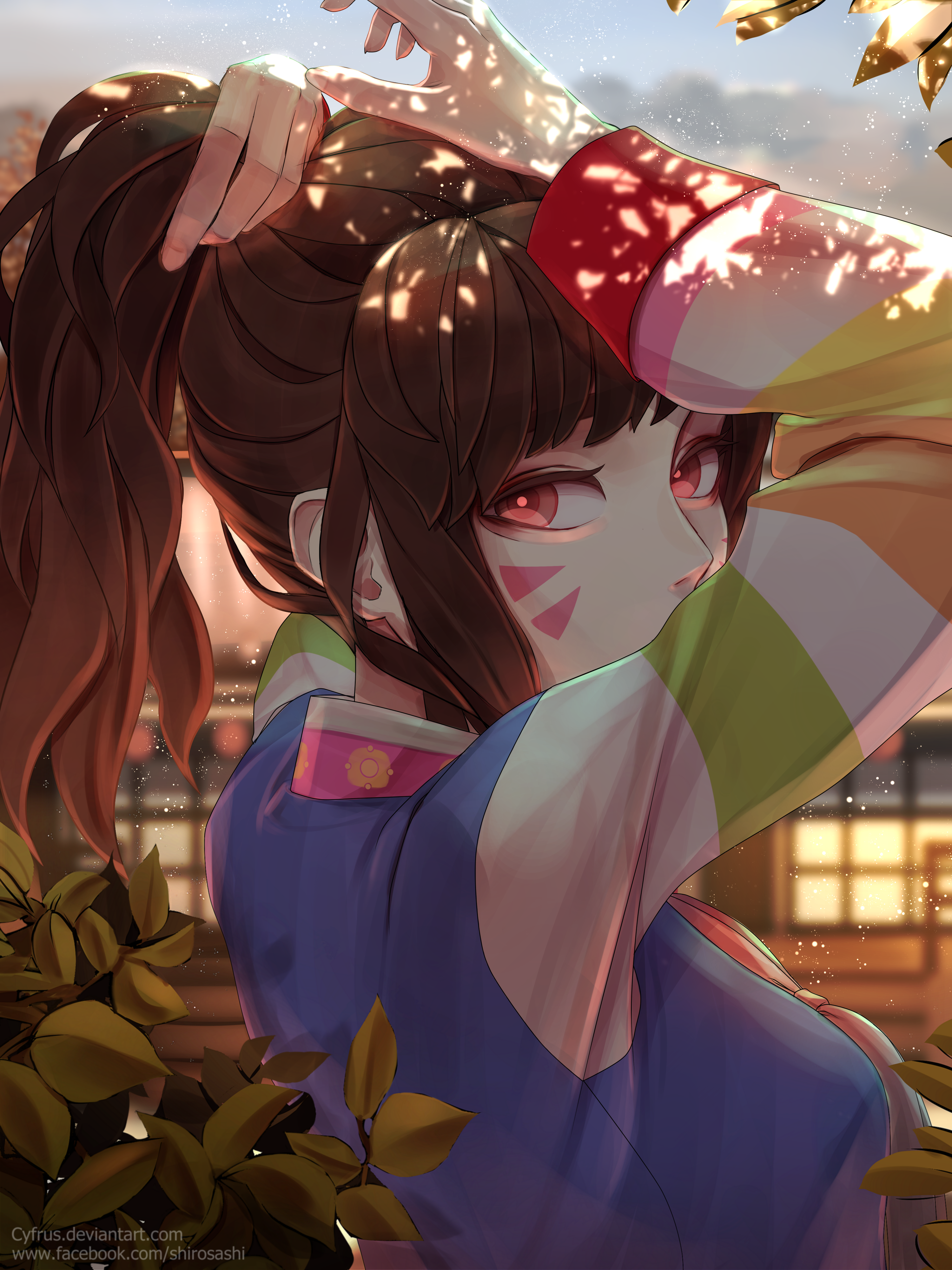 D.Va from Overwatch tying her hair HD Wallpaper