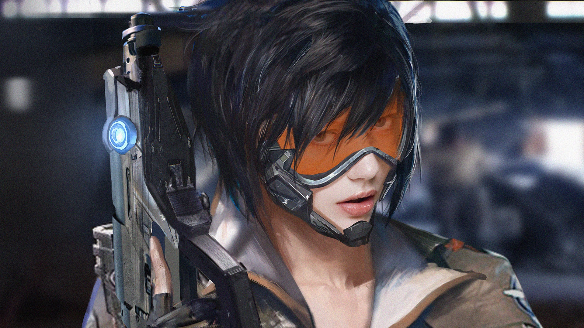 Tracer from Overwatch artwork HD Wallpaper