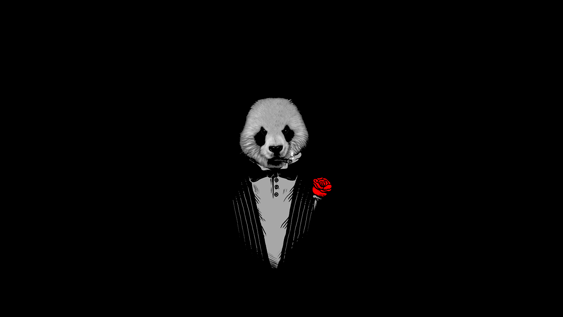 Panda in a tuxedo from The Godfather HD Wallpaper