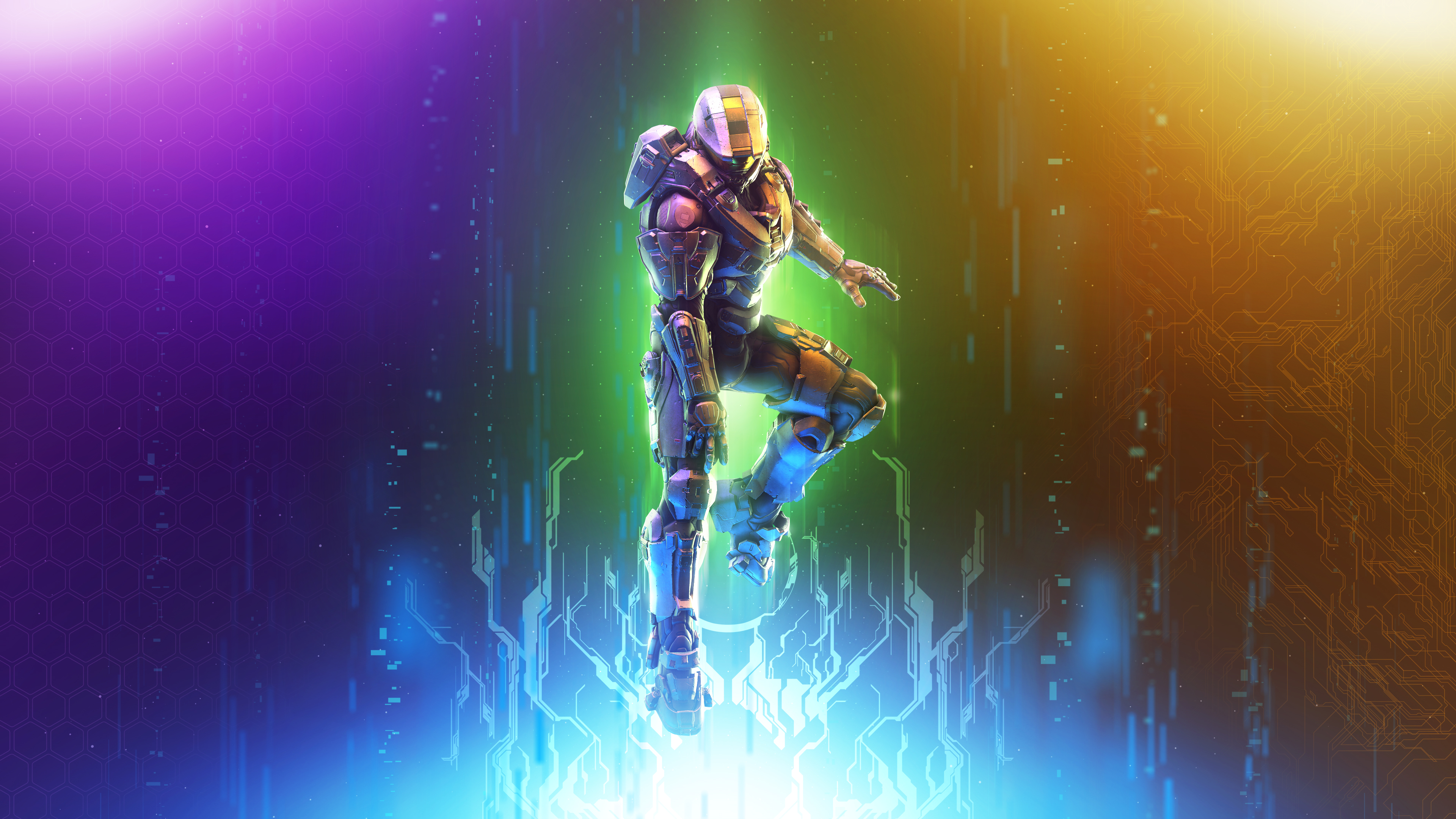 Master Chief from Halo in digital realm HD Wallpaper