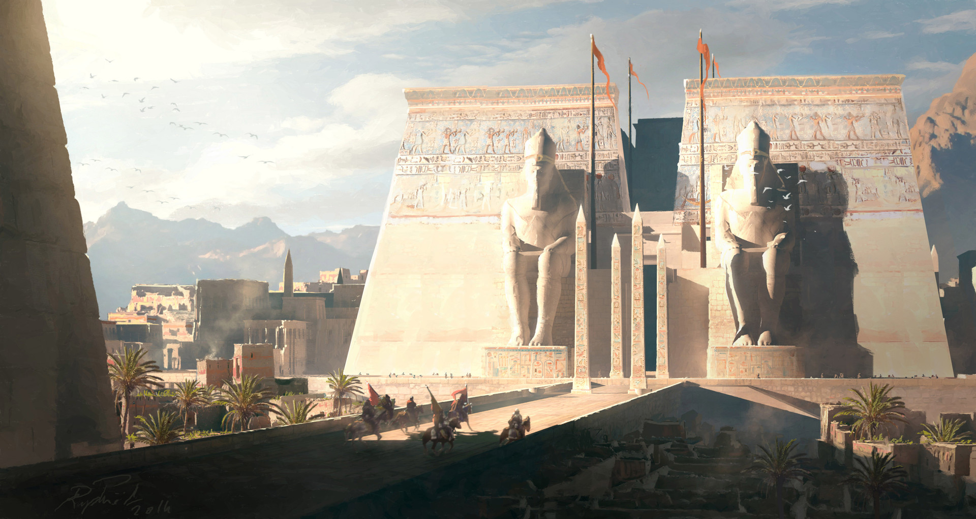 Assassin's Creed: Origins digital art of ancient Egypt HD Wallpaper