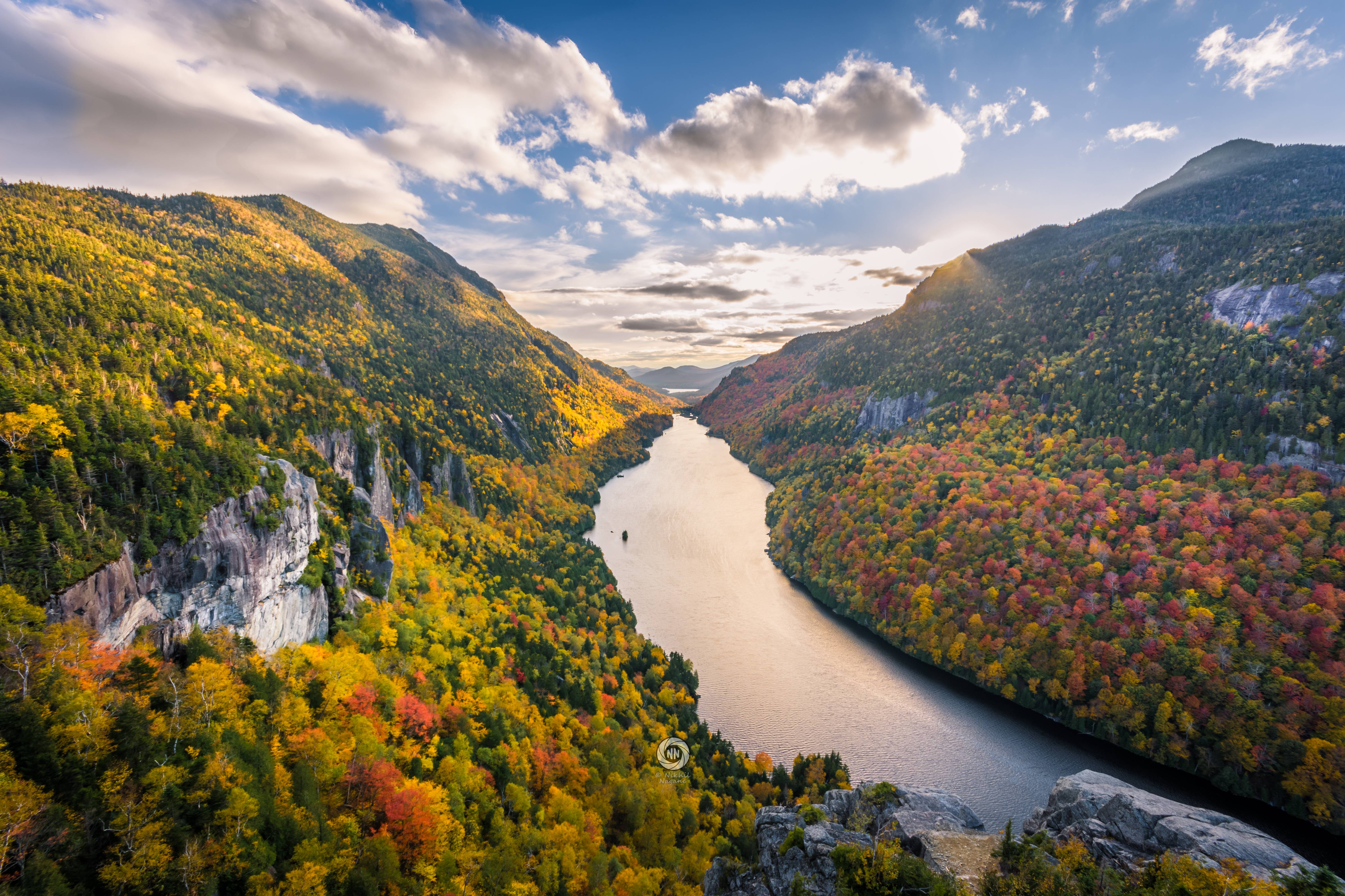 Adirondack Mountains River in Fall HD Wallpaper