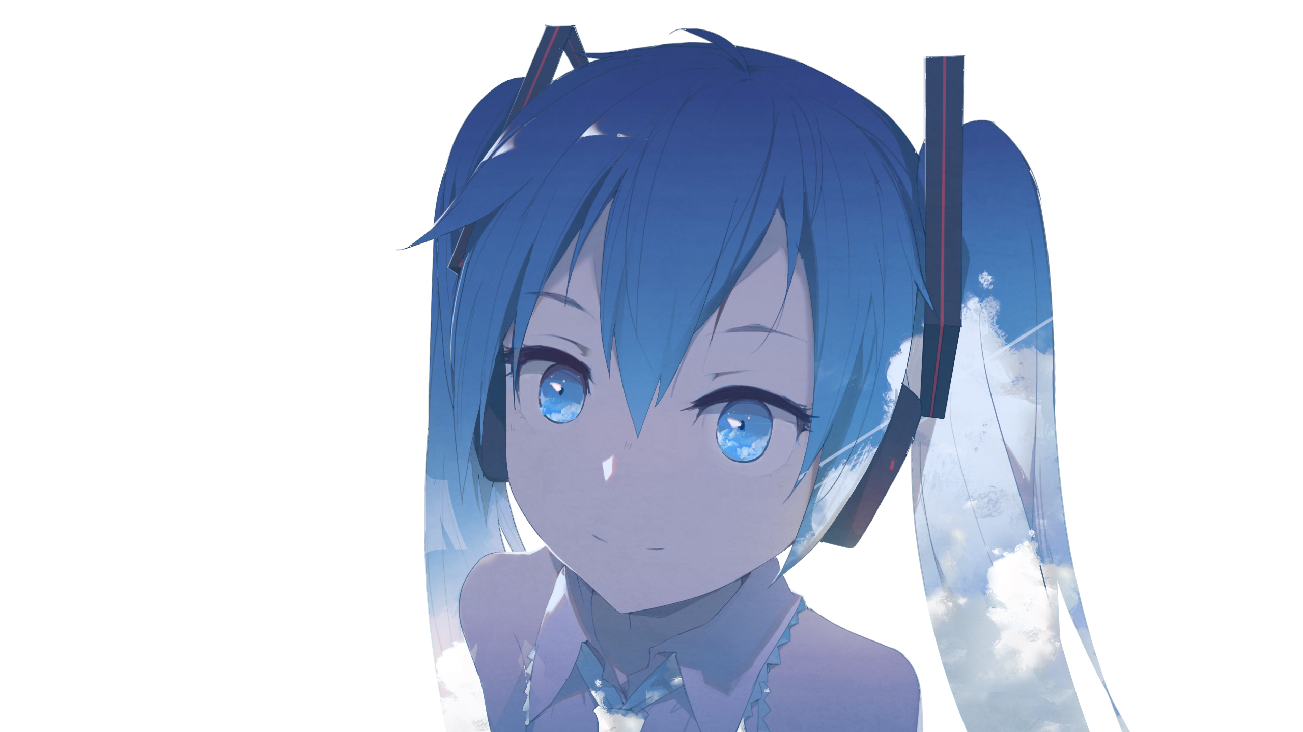 Hatsune Miku with Sky Background HD Wallpaper