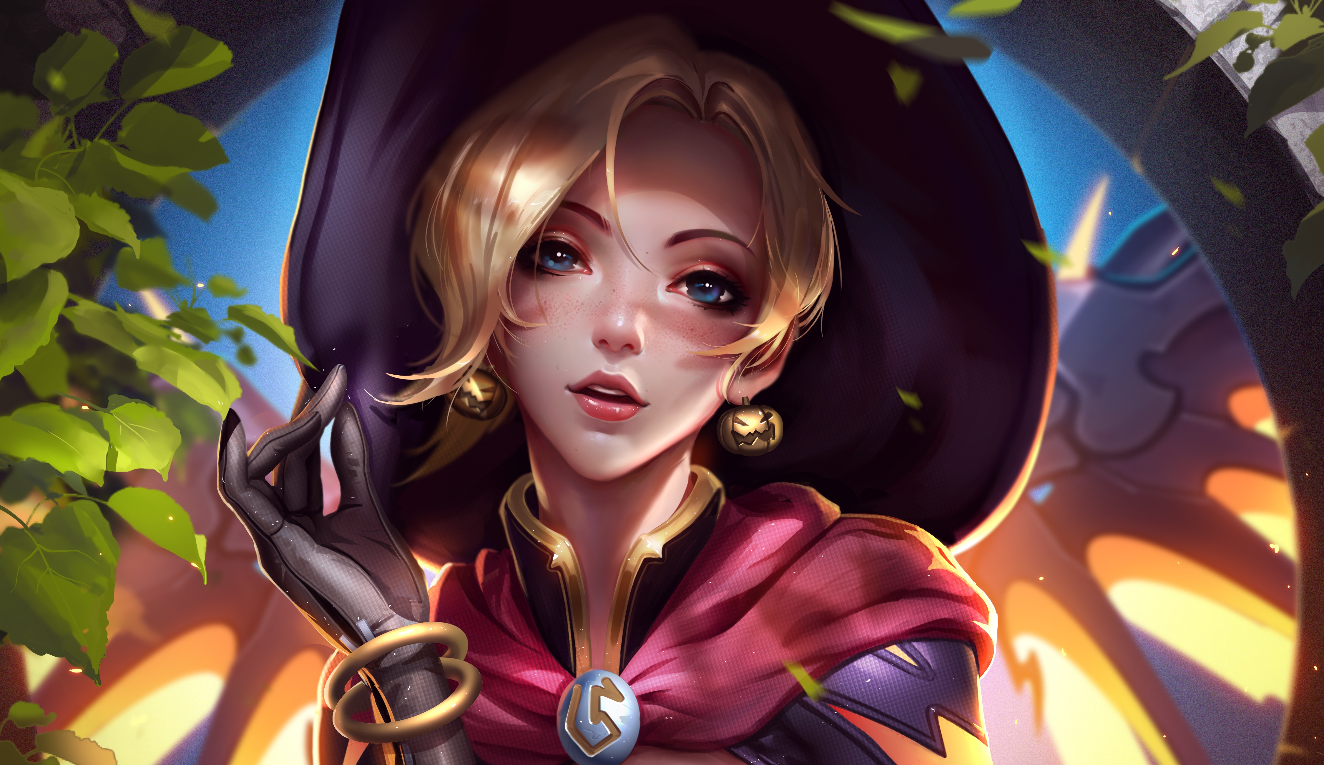 Witch Mercy from Overwatch HD Wallpaper