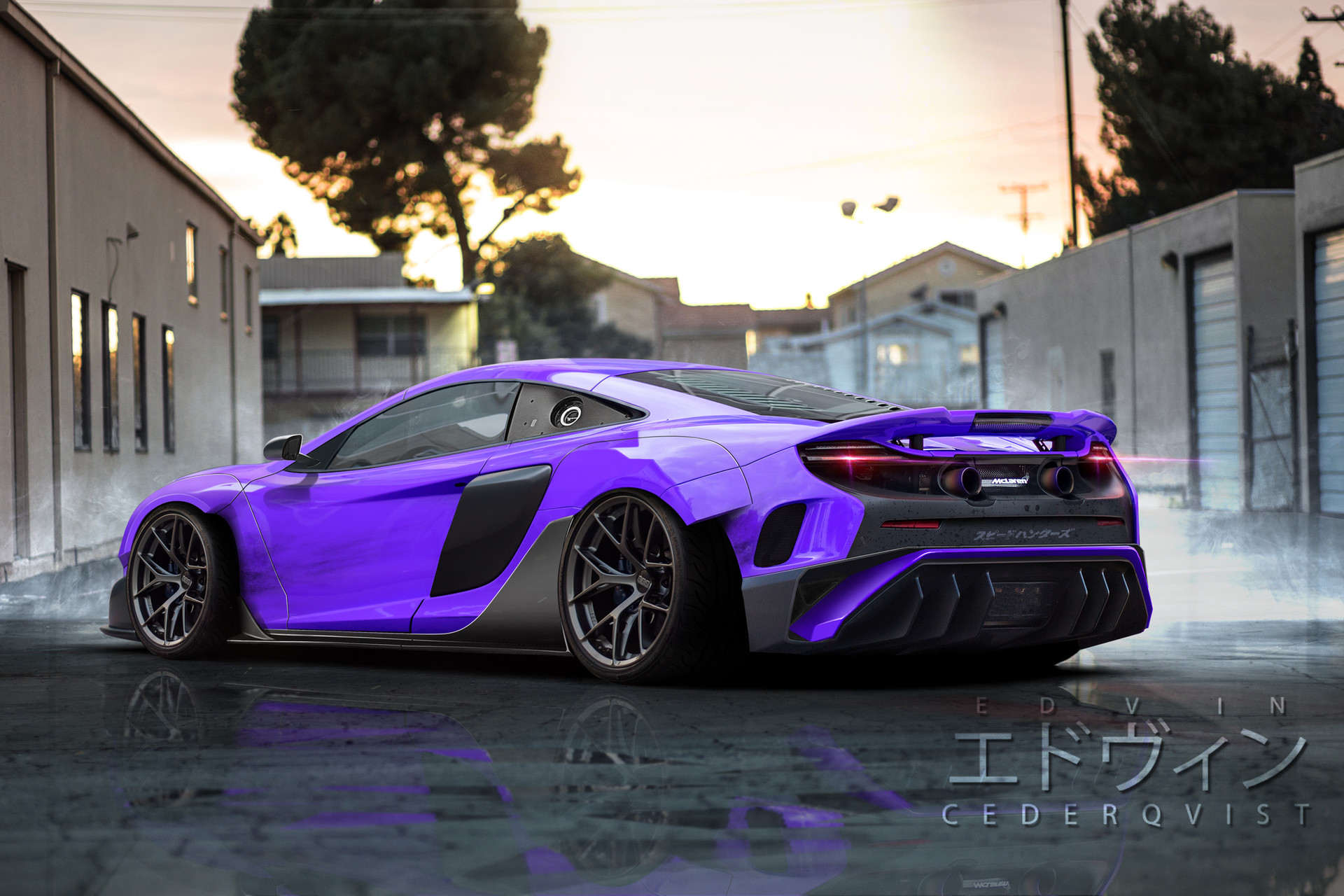 Purple McLaren 650S with custom body kit HD Wallpaper