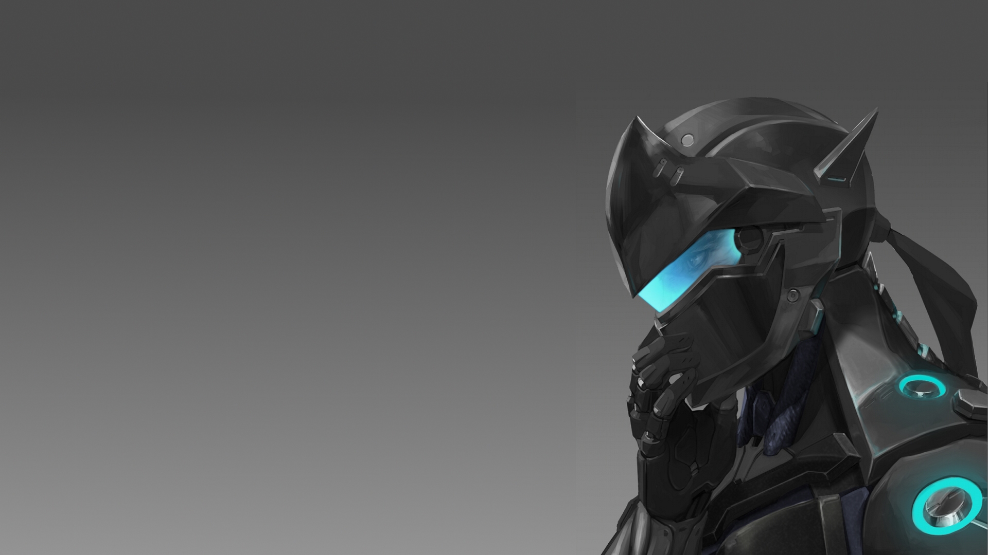 Genji from Overwatch in black armor HD Wallpaper