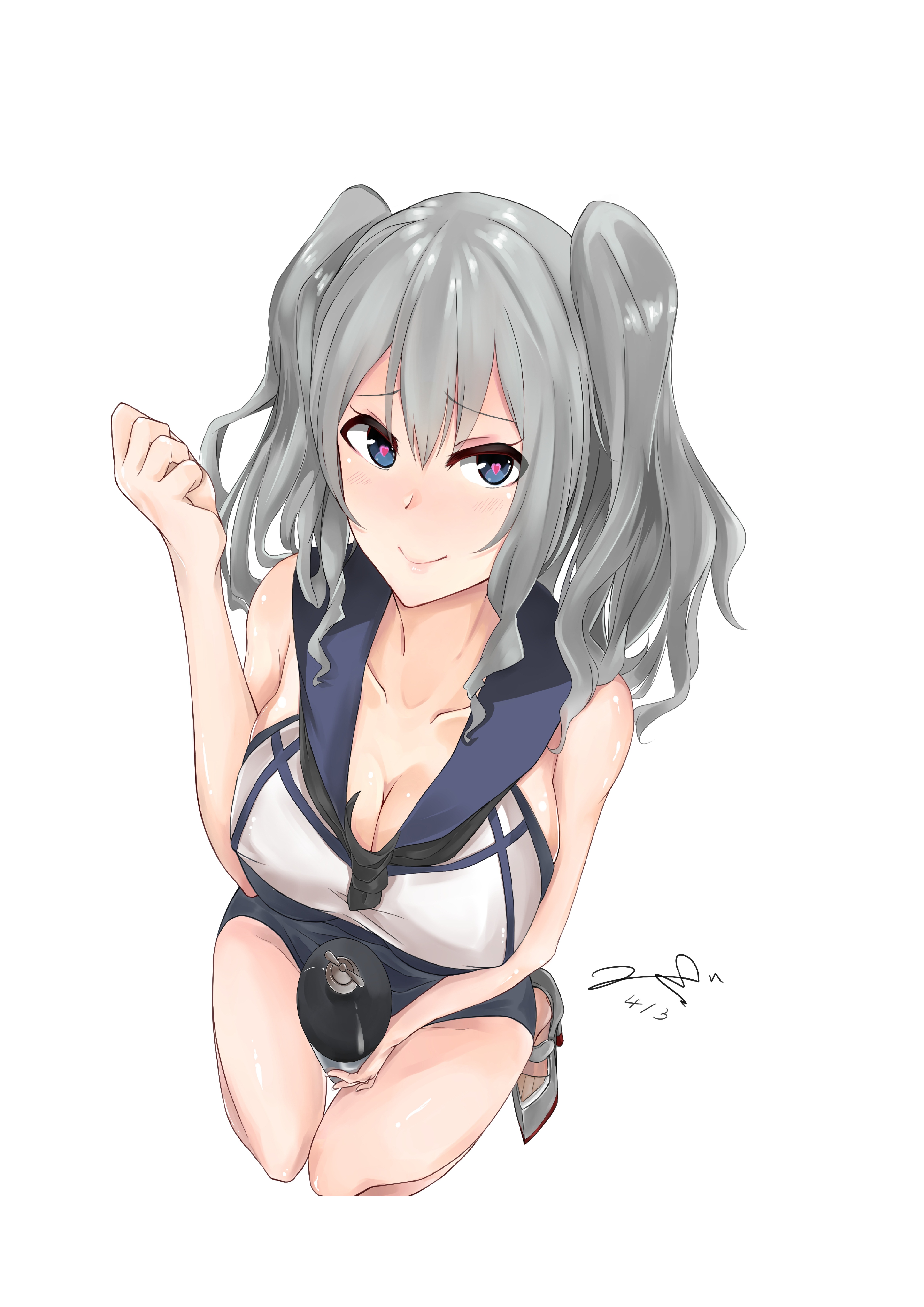 Kashima from Kantai Collection holding a bomb HD Wallpaper