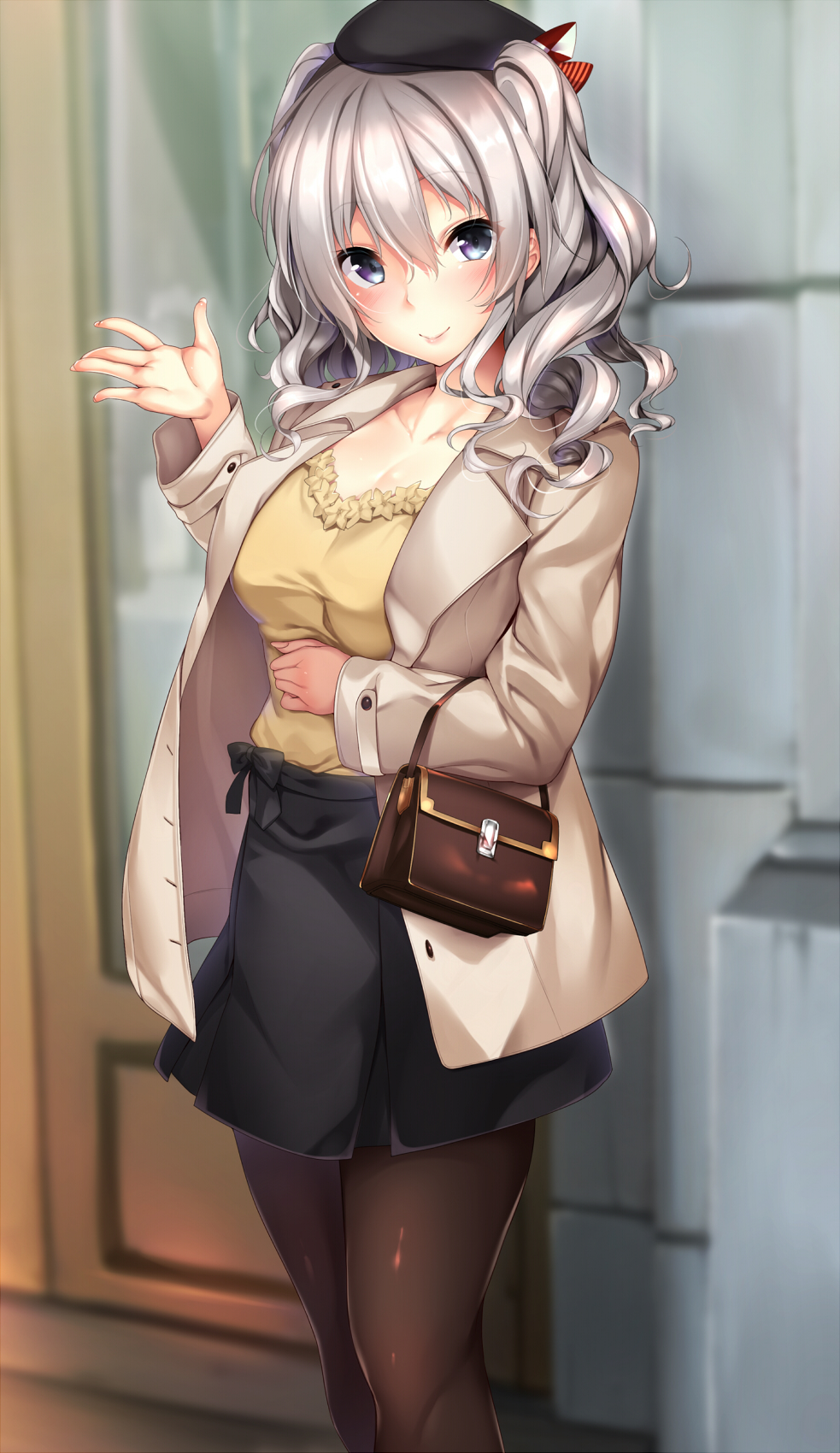 Kashima from Kantai Collection wearing a coat and skirt HD Wallpaper