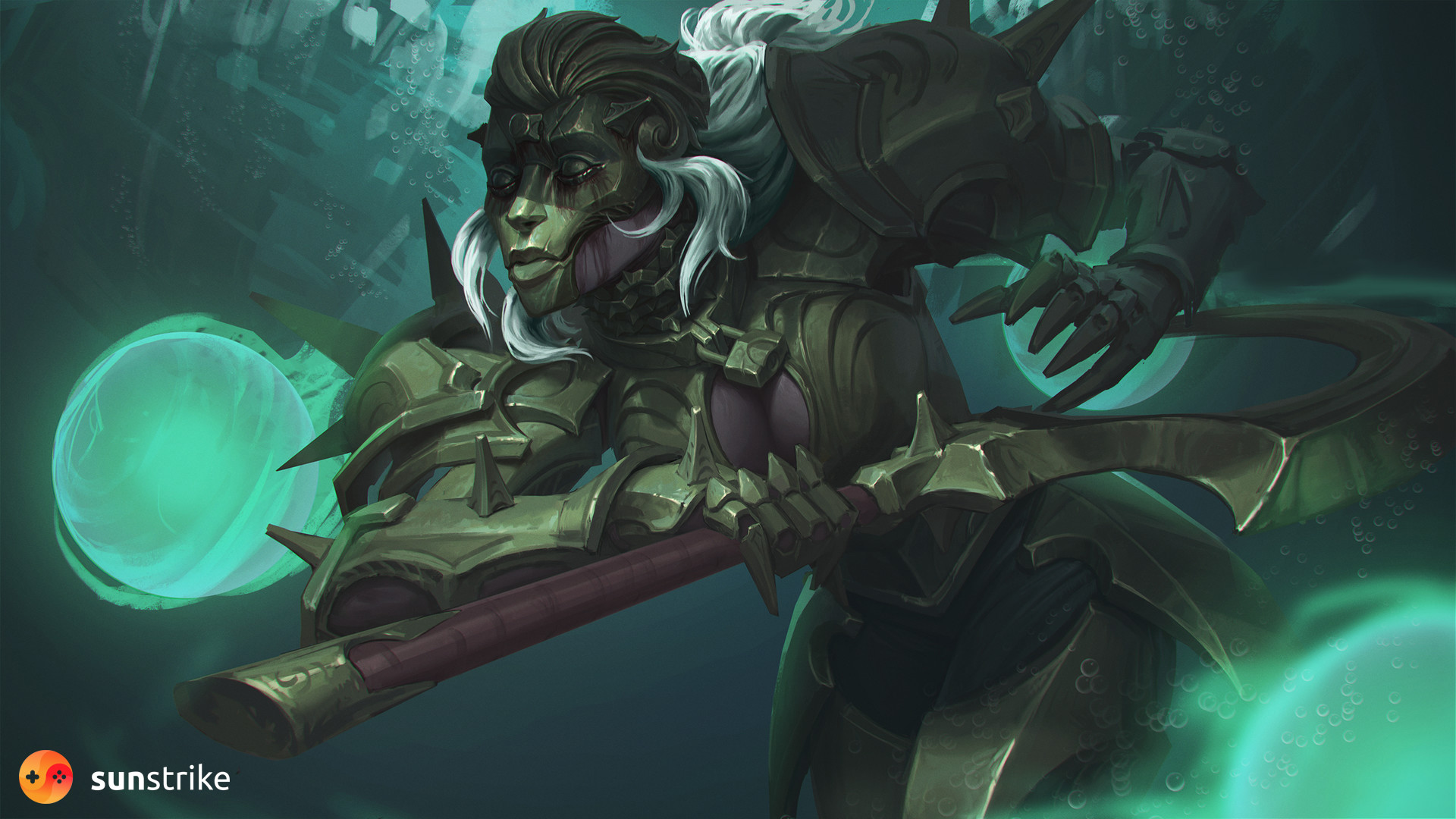 Warrior in ornate armor with magical orbs HD Wallpaper
