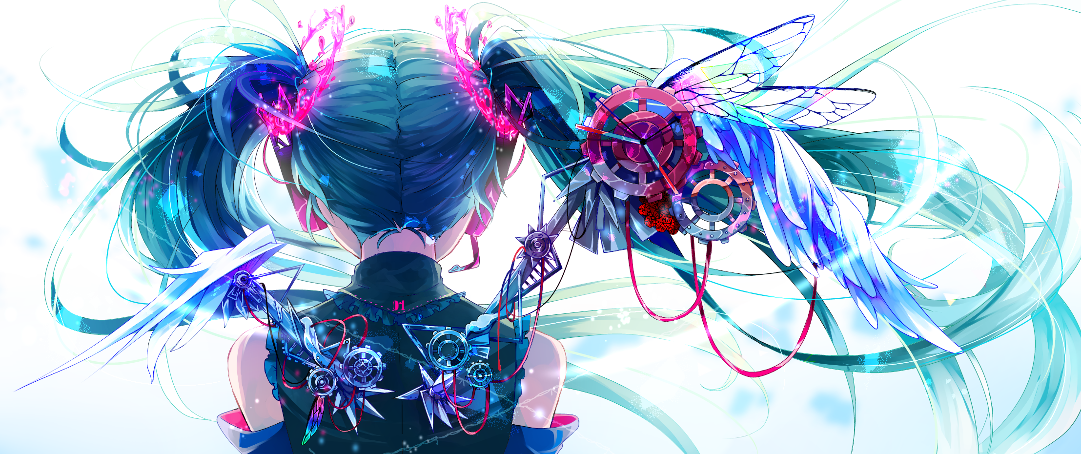 Hatsune Miku with Steampunk Wings HD Wallpaper
