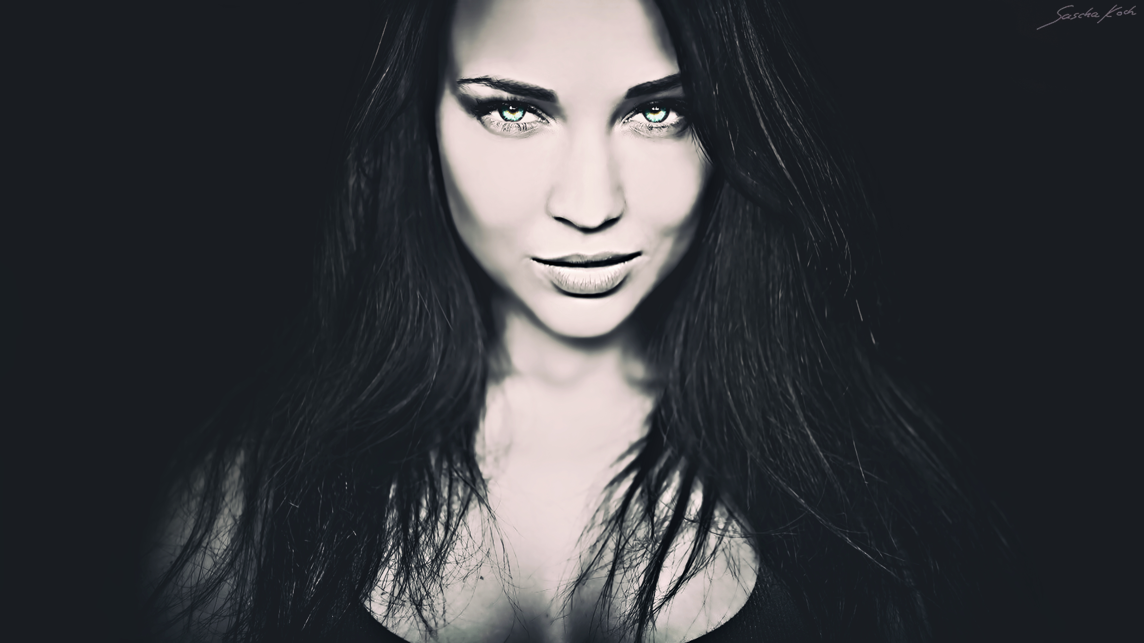 Portrait of Angelina Petrova with selective coloring HD Wallpaper