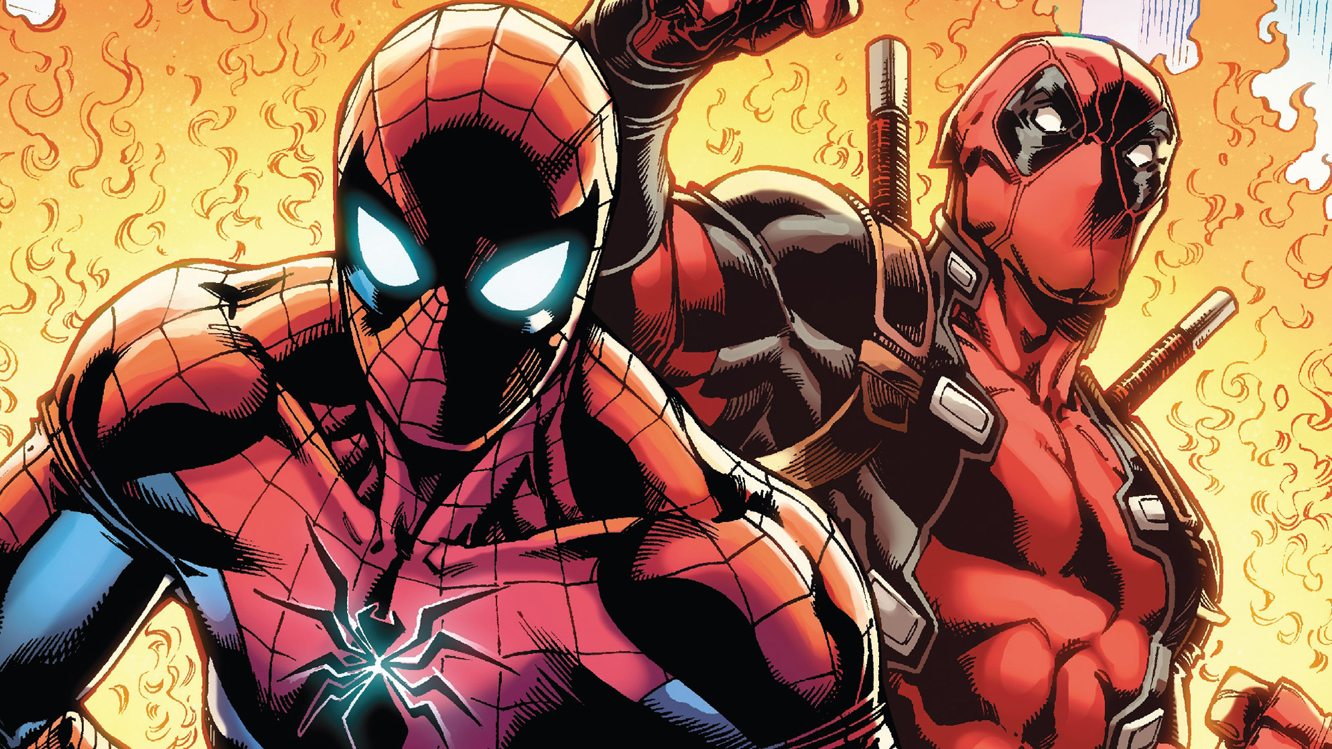 Spider-Man and Deadpool from Marvel Comics HD Wallpaper