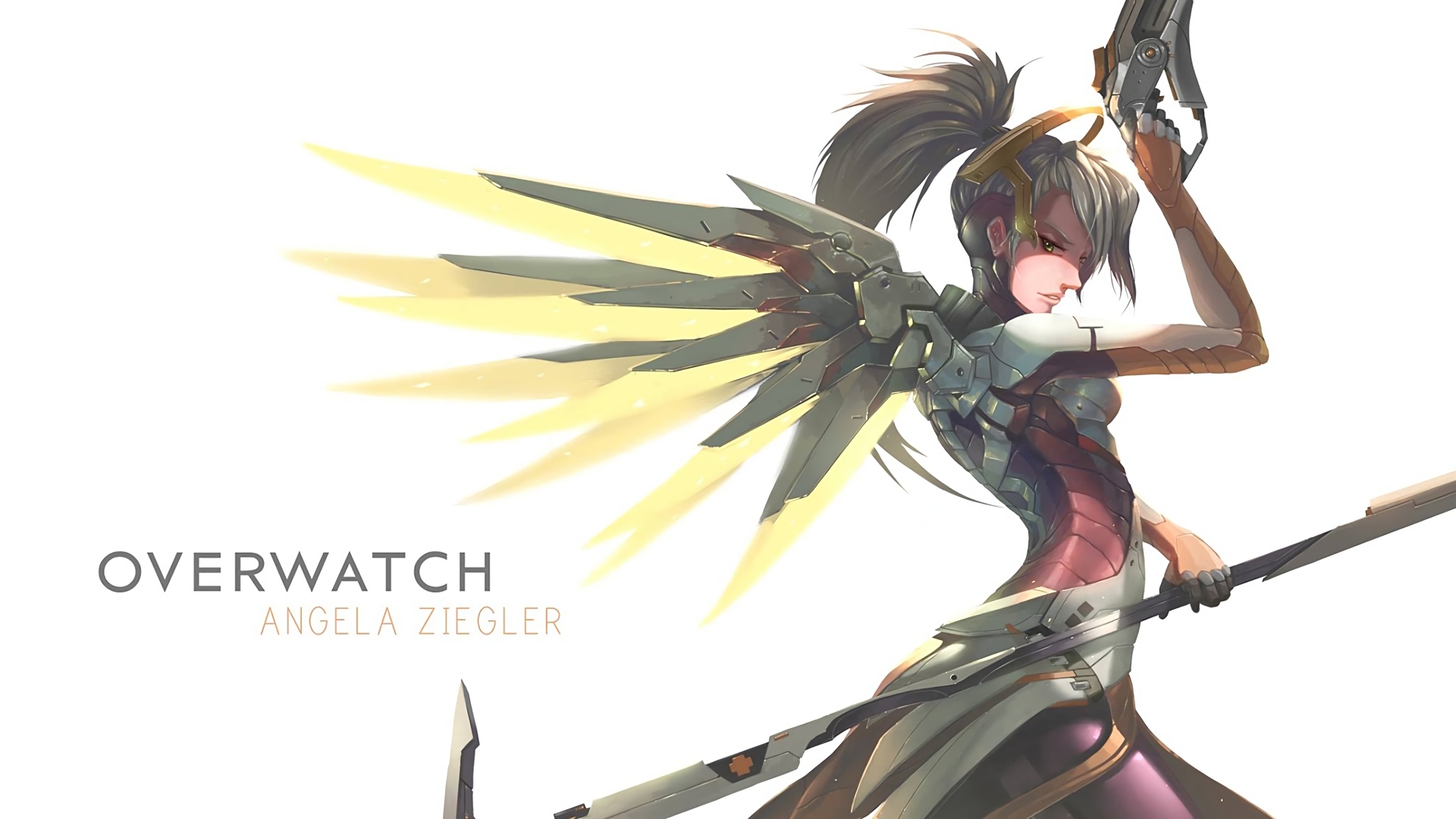 Mercy (Angela Ziegler) from Overwatch HD Wallpaper