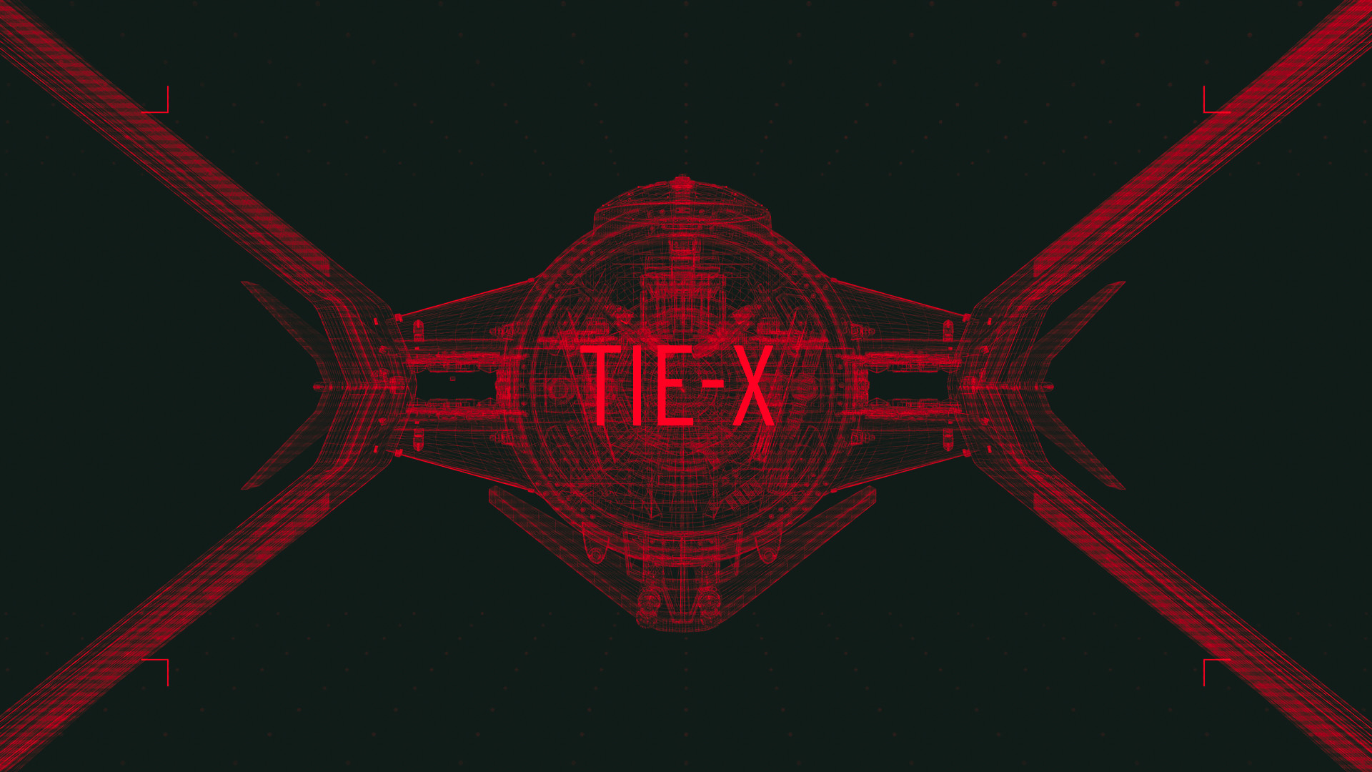 TIE-X Star Wars Concept Art Wireframe HD Wallpaper