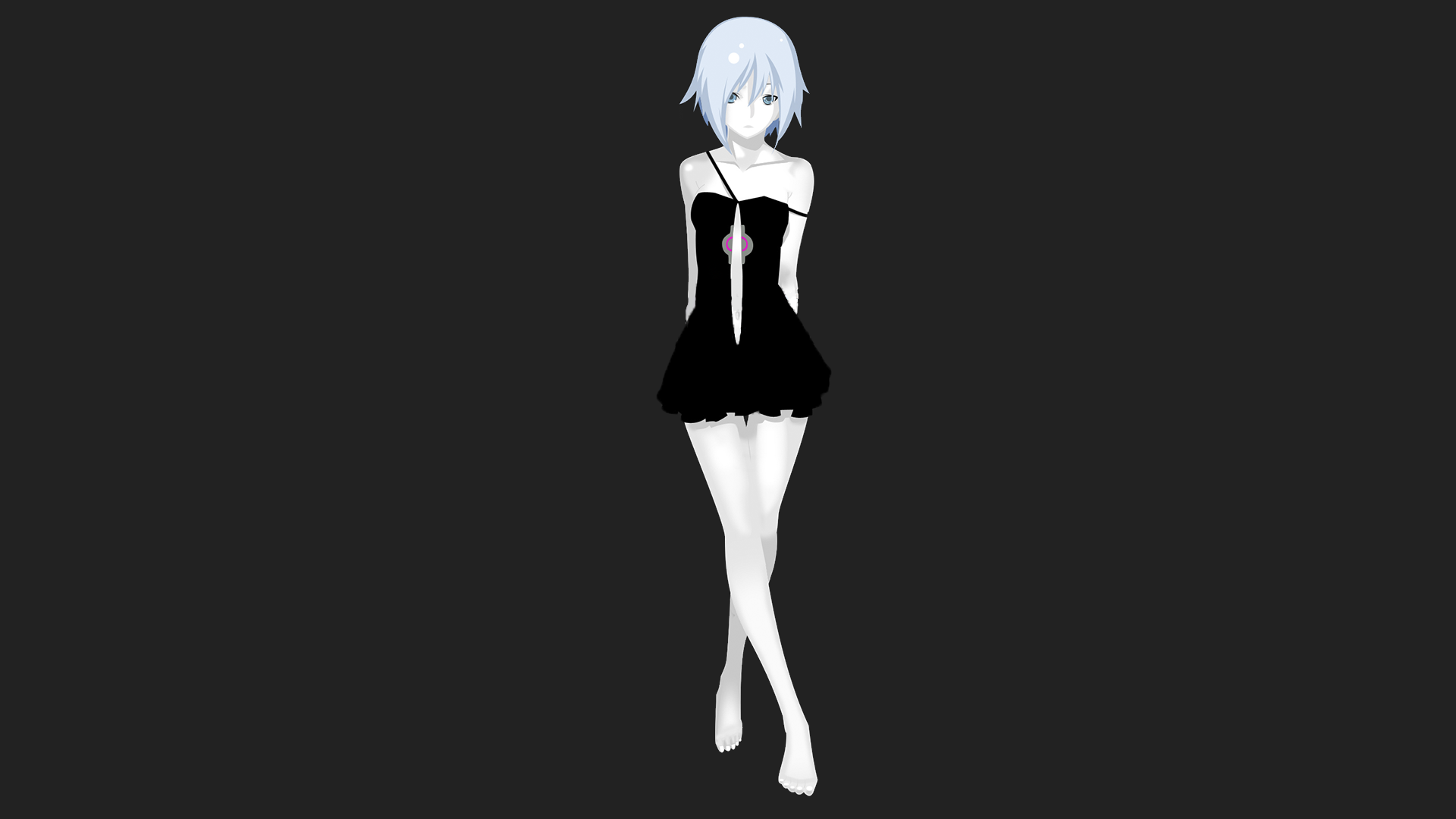 Anime girl in black dress HD Wallpaper