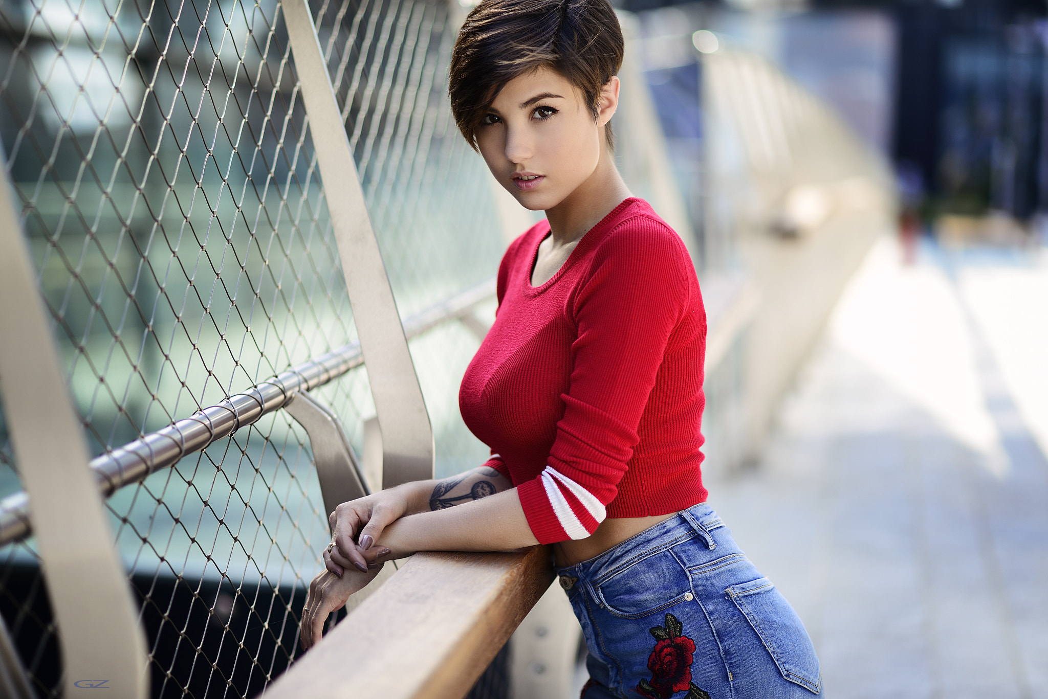 women, depth of field, Giorgia Soleri, portrait, Giovanni Zacche HD Wallpaper