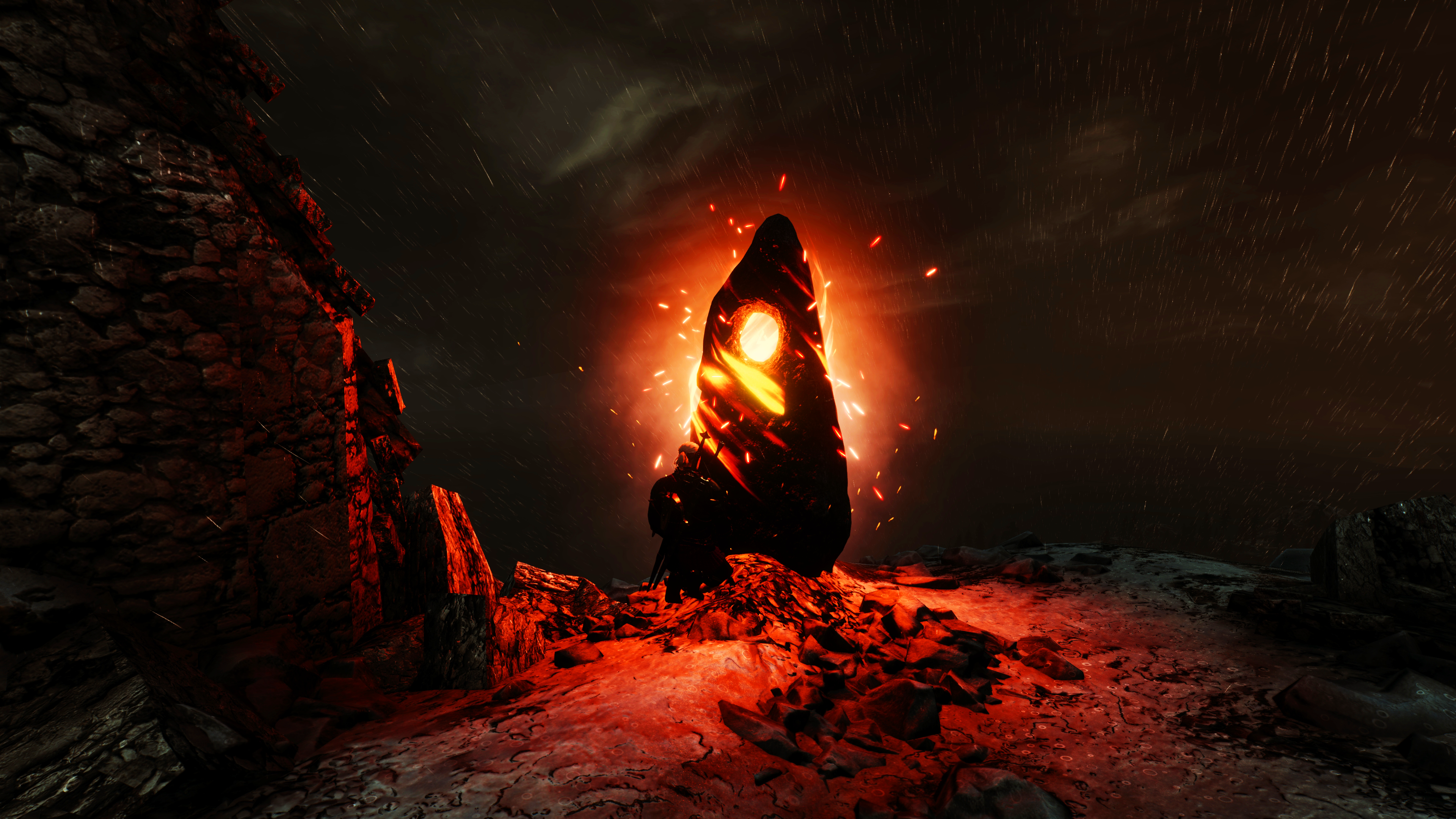 The Witcher 3: Wild Hunt glowing monolith HD Wallpaper