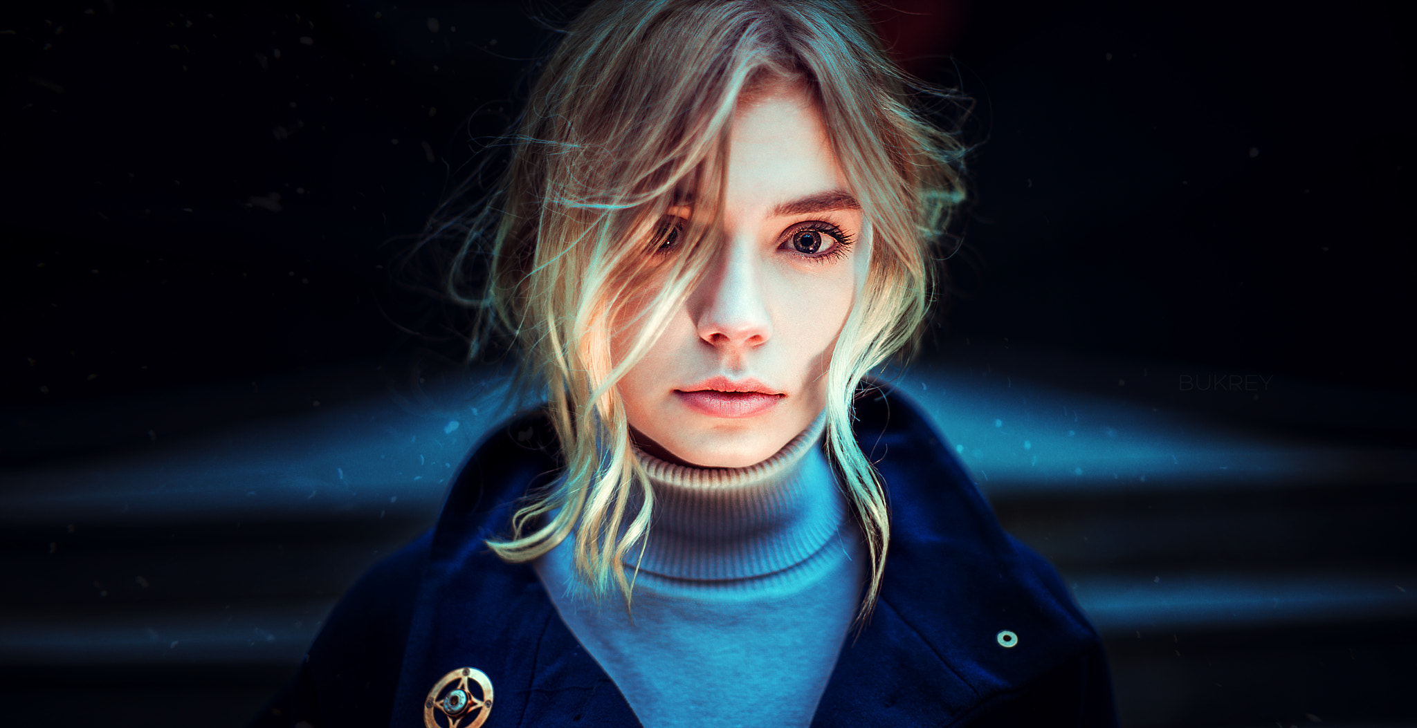 Portrait of a blonde woman by Kirill Bukrey HD Wallpaper