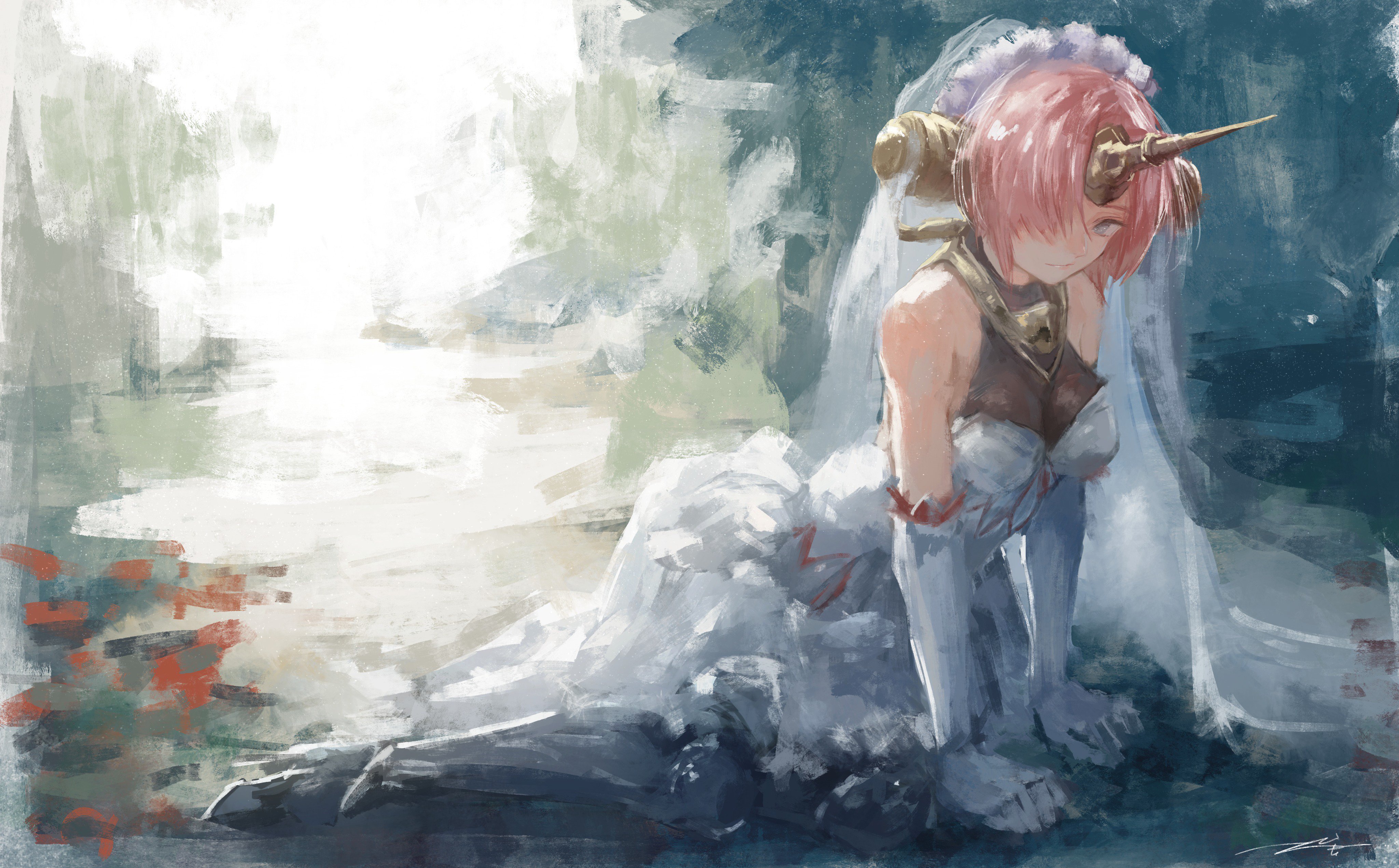 Berserker of Black from Fate/Apocrypha in a wedding dress HD Wallpaper