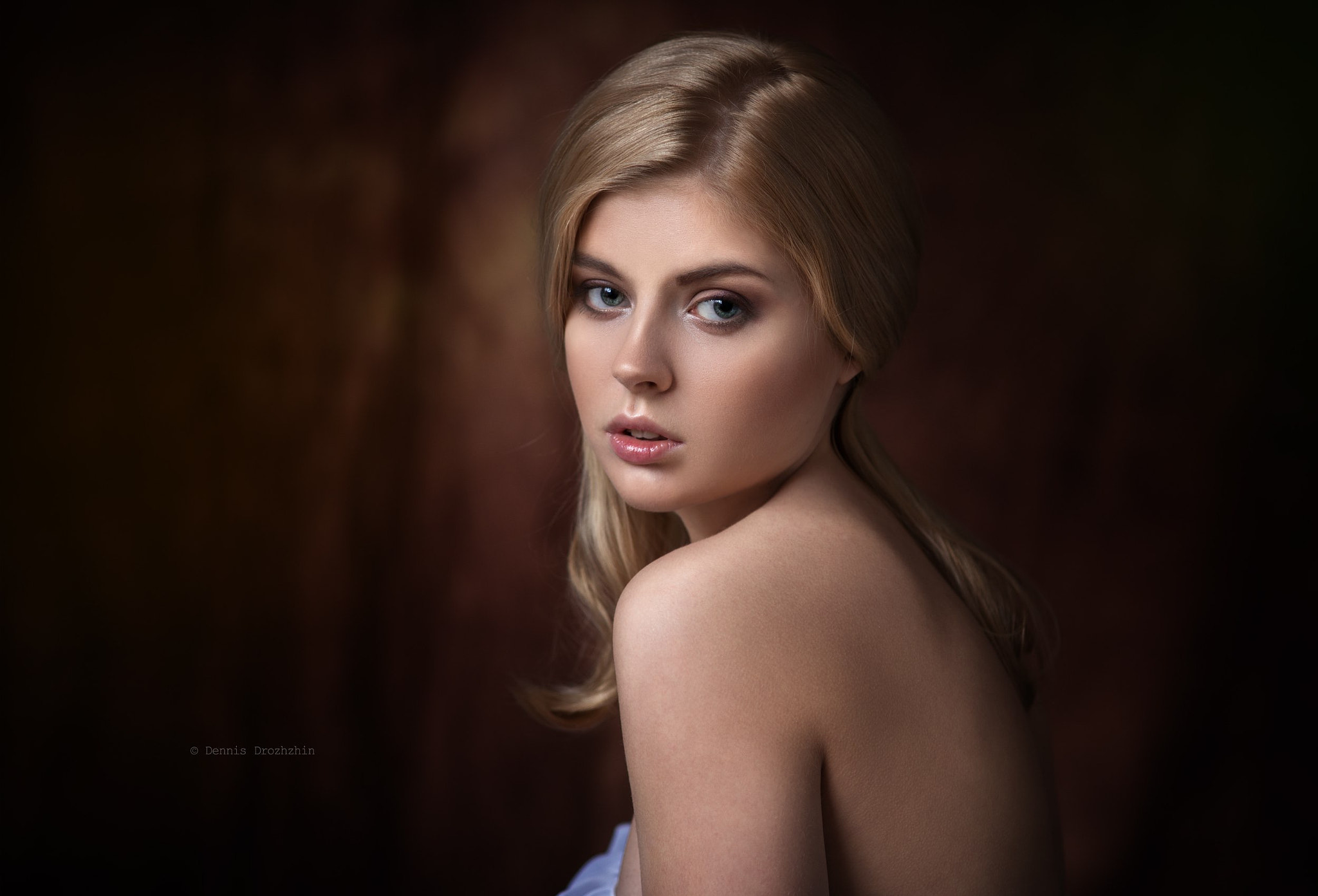Portrait of a blonde woman by Dennis Drozhzhzin HD Wallpaper