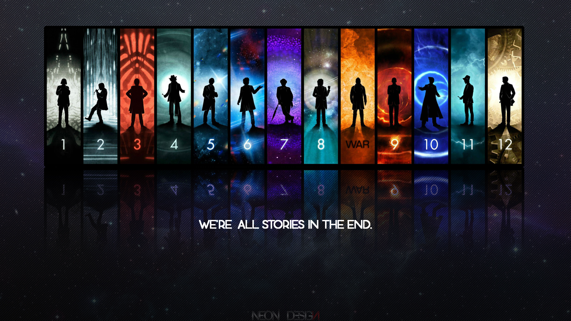 Doctor Who The Doctor's Silhouettes 1-12 HD Wallpaper