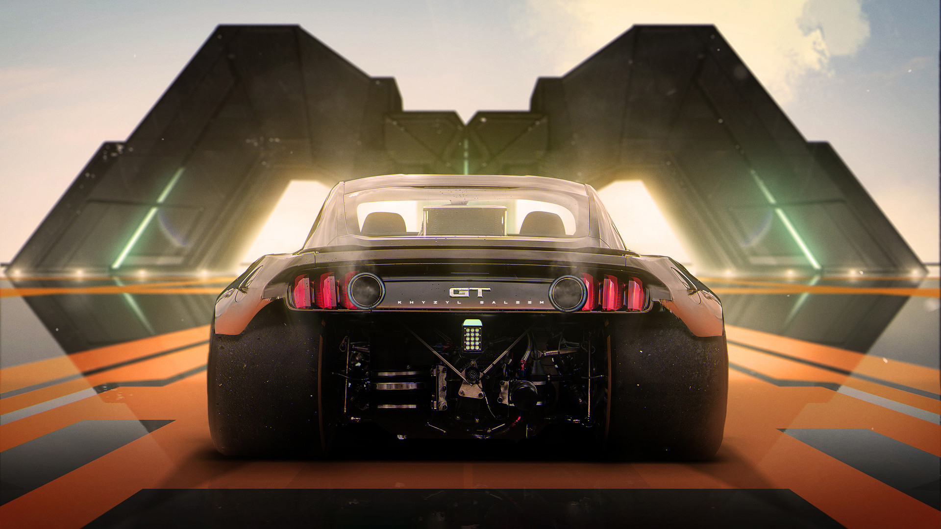 Khyzyl Saleem's GT car in futuristic setting HD Wallpaper